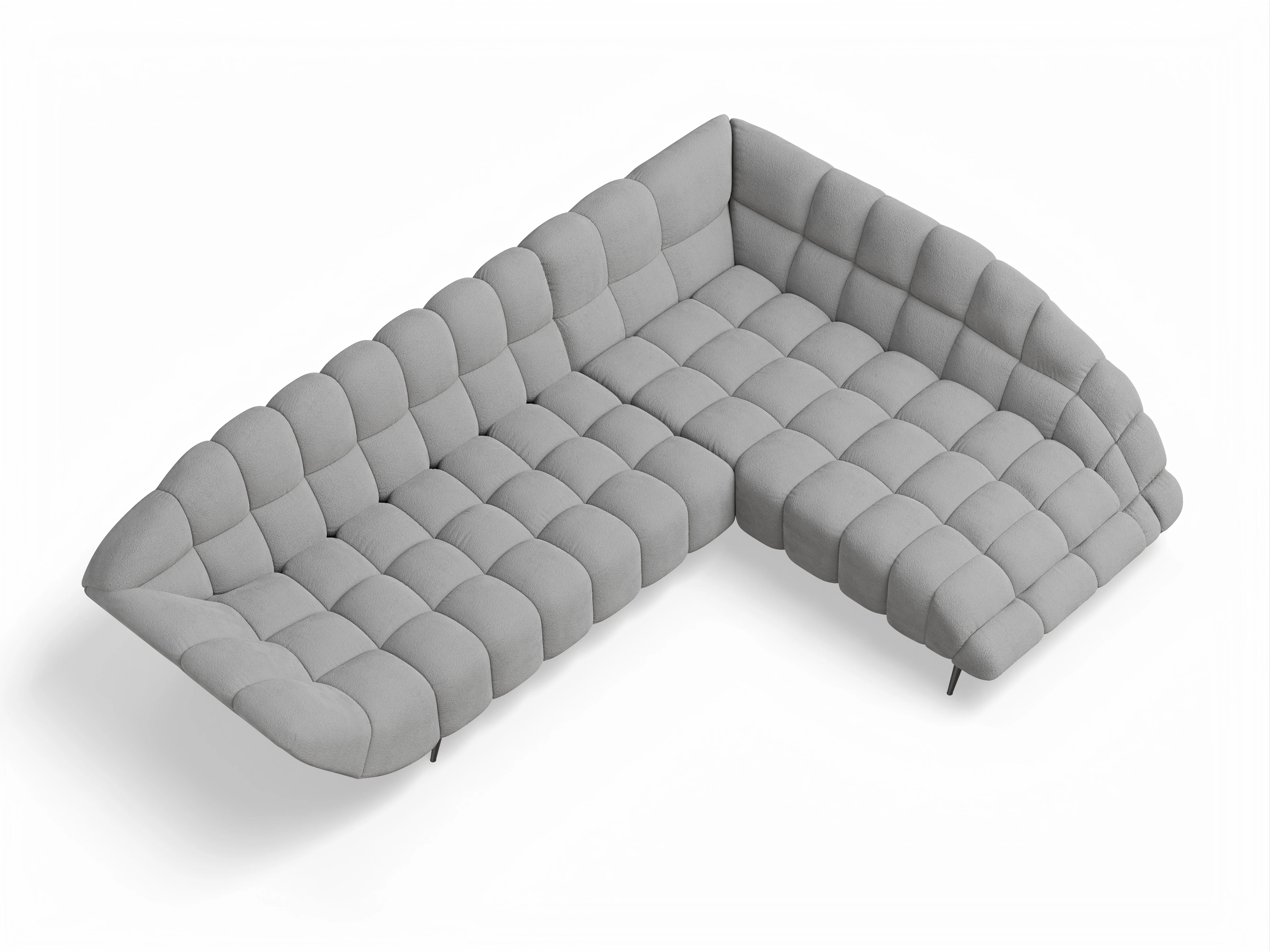 Ansicht des Produktes Girona-O Ecksofa rechts Abschluss offen in Stoff Grau