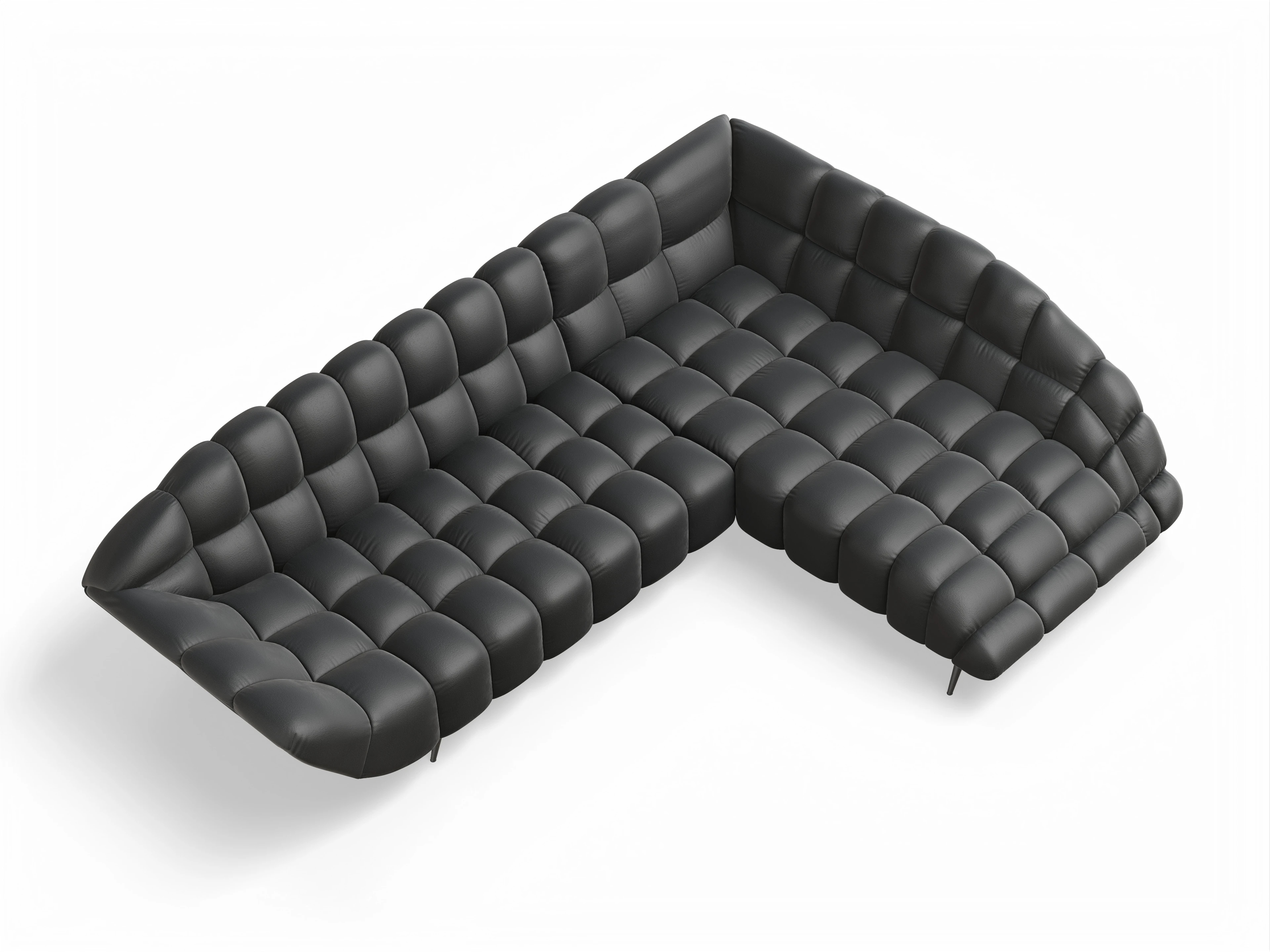 Girona OT Small R Ansicht des Produktes Girona-O Ecksofa rechts Abschluss offen in Stoff Grau