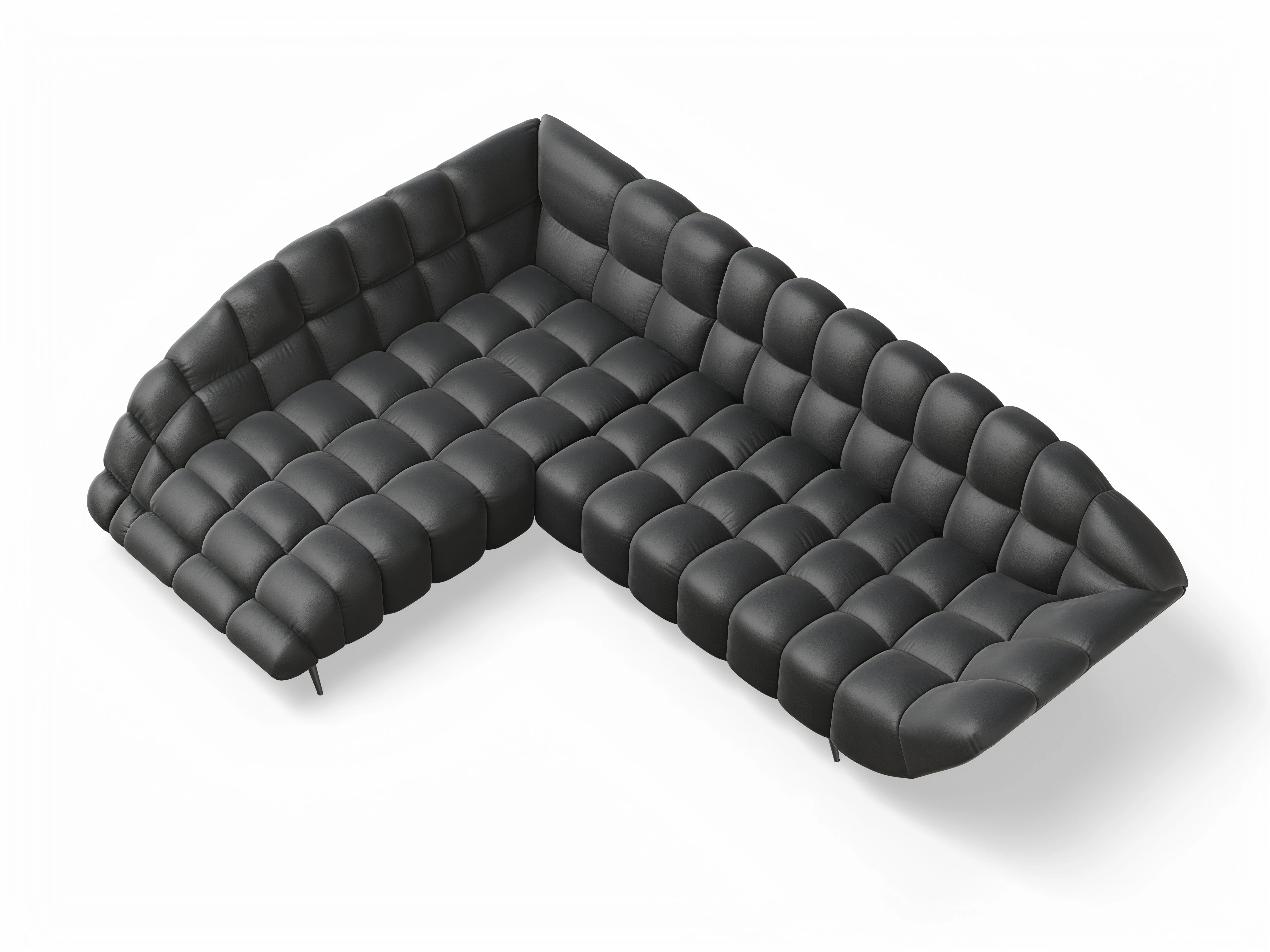 Girona OT Small L mit Sitzvorzug Ansicht des Produktes Girona-O Ecksofa links Abschluss offen in Stoff Grau