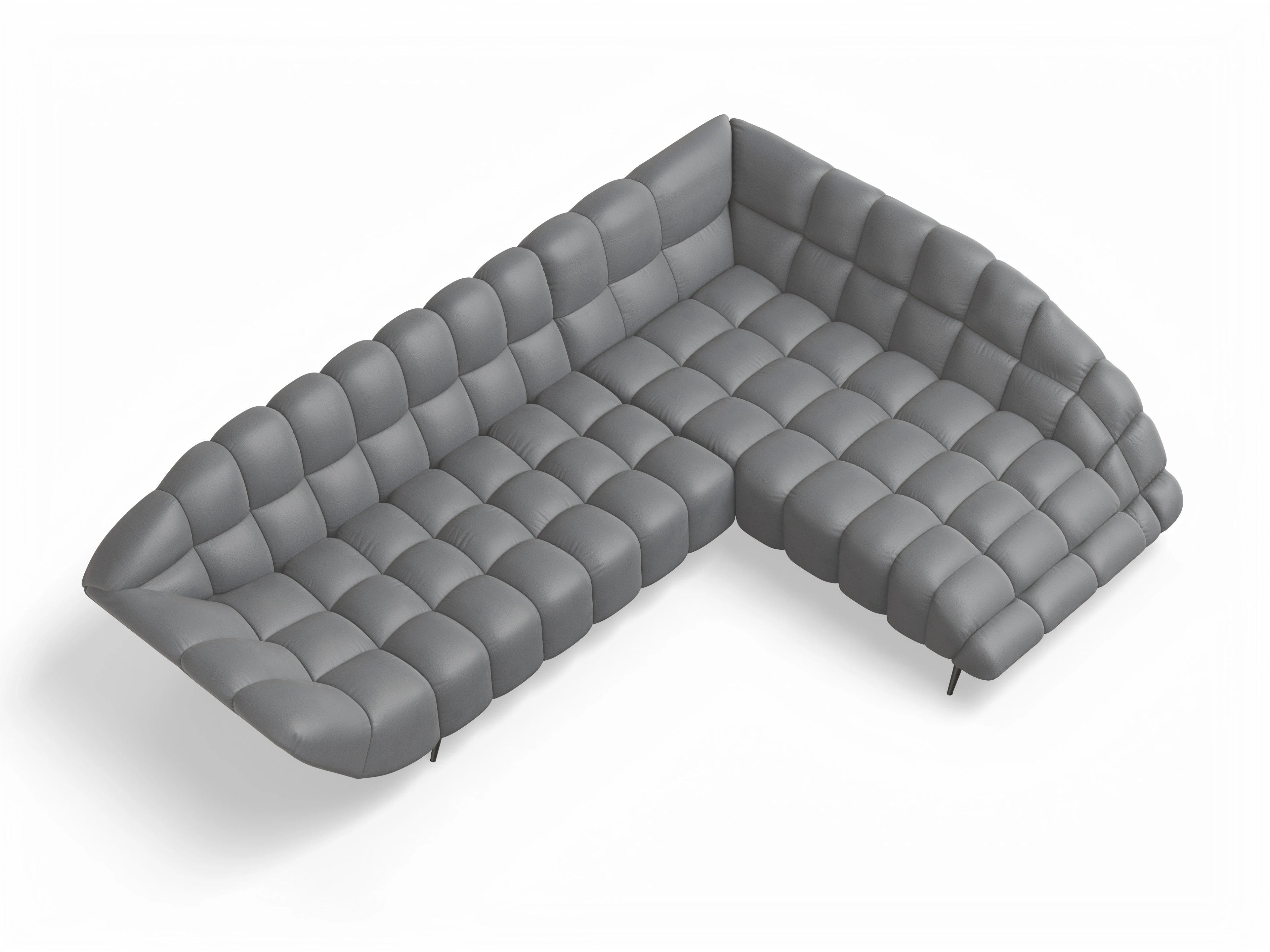 Ansicht des Produktes Girona-O Ecksofa rechts Abschluss offen in Stoff Grau