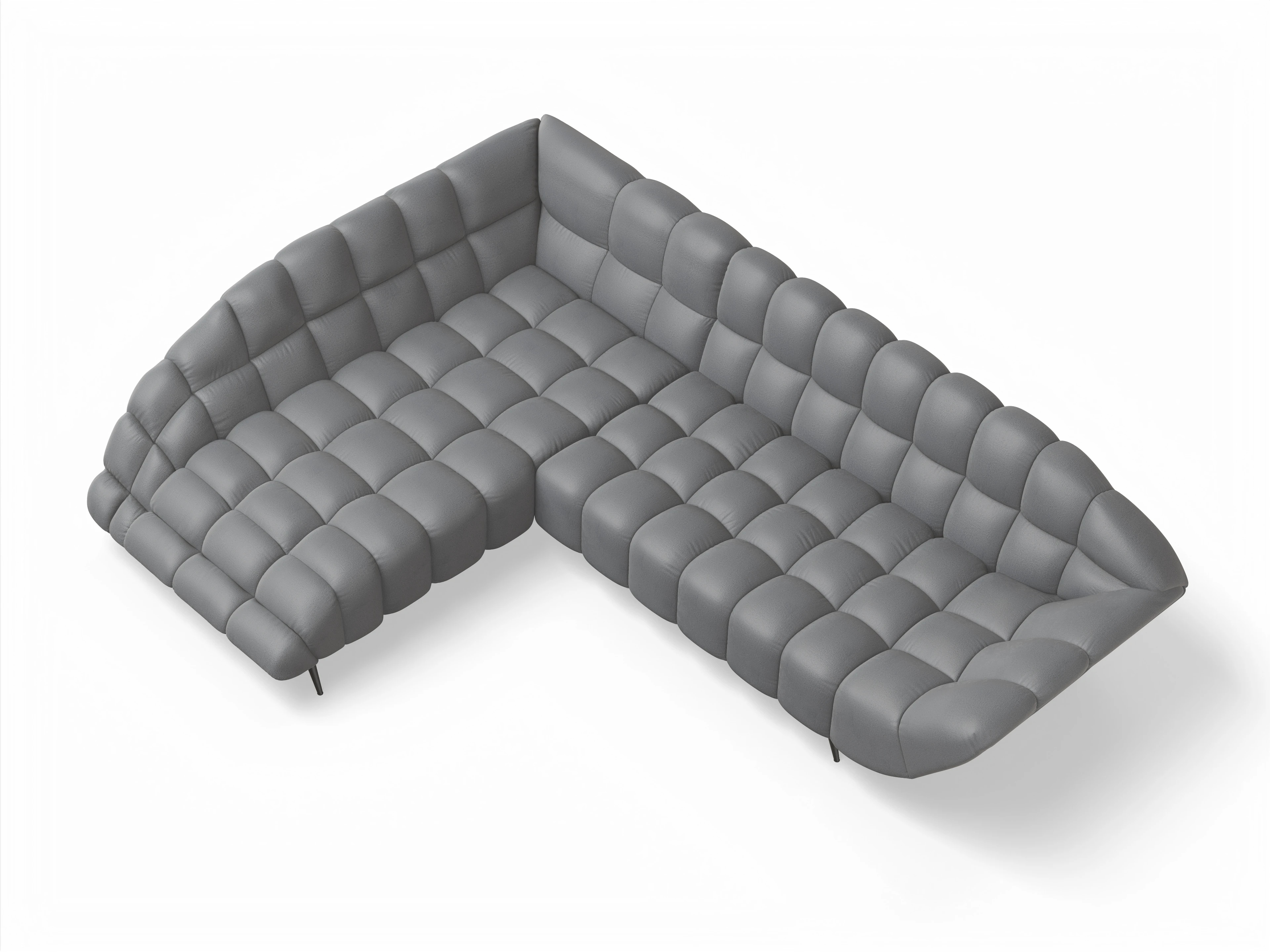 Girona OT Small L mit Sitzvorzug Ansicht des Produktes Girona-O Ecksofa links Abschluss offen in Stoff Grau