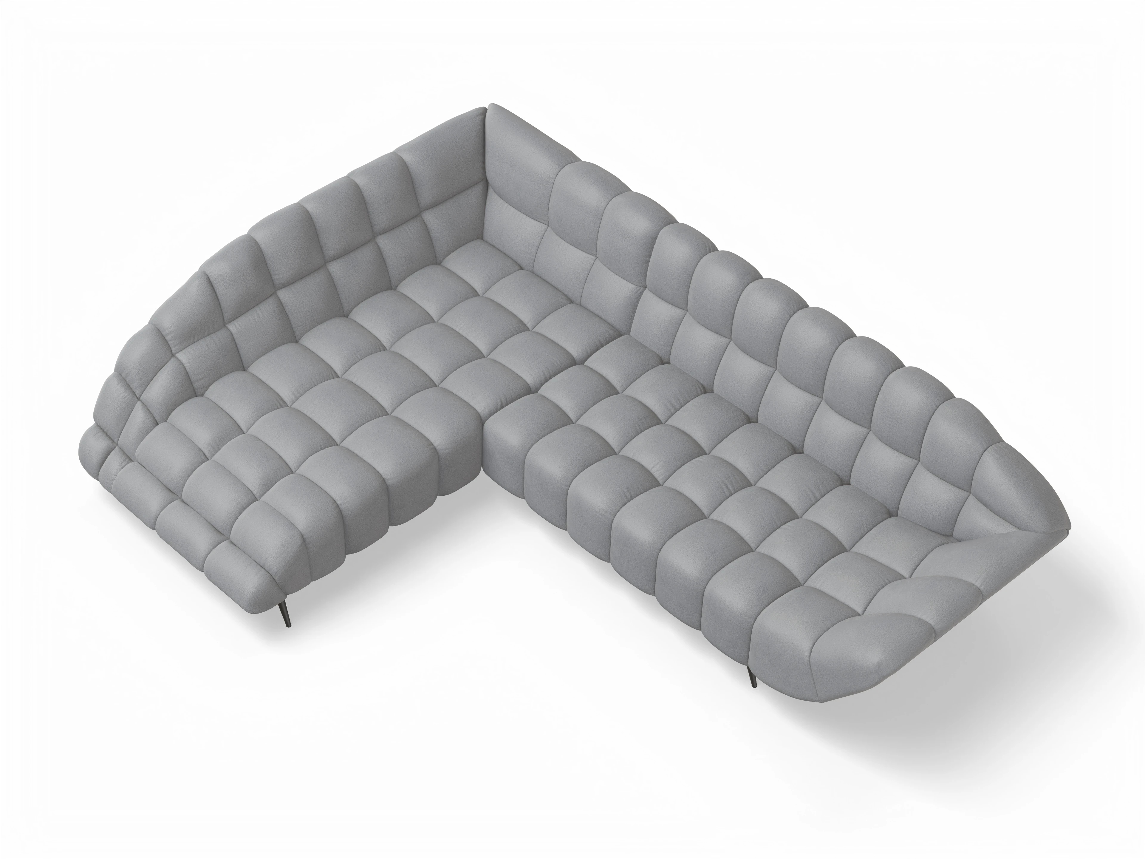 Ansicht des Produktes Girona-O Ecksofa links Abschluss offen in Stoff Grau