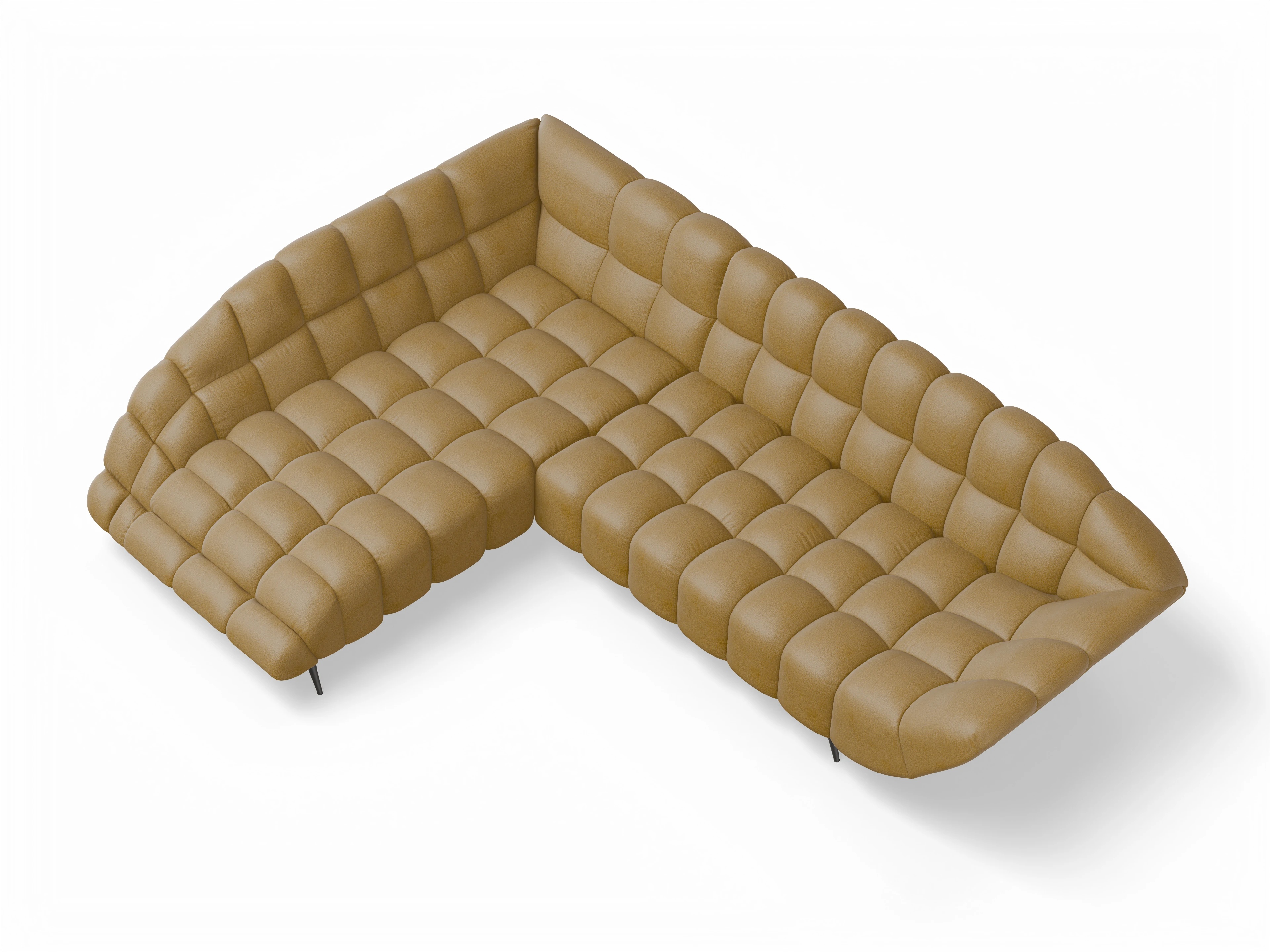 Girona OT Small L mit Sitzvorzug Ansicht des Produktes Girona-O Ecksofa links Abschluss offen in Stoff Gelb