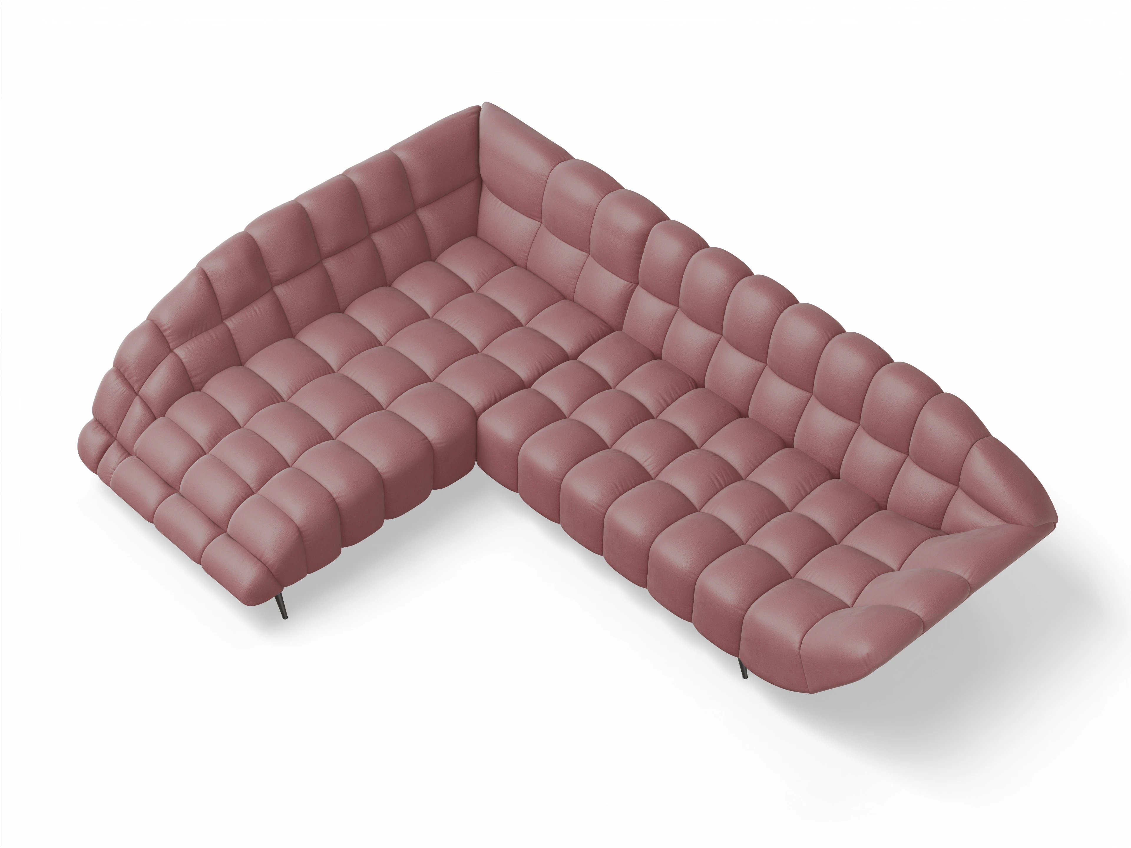 Girona OT Small L mit Sitzvorzug Ansicht des Produktes Girona-O Ecksofa links Abschluss offen in Stoff Orange