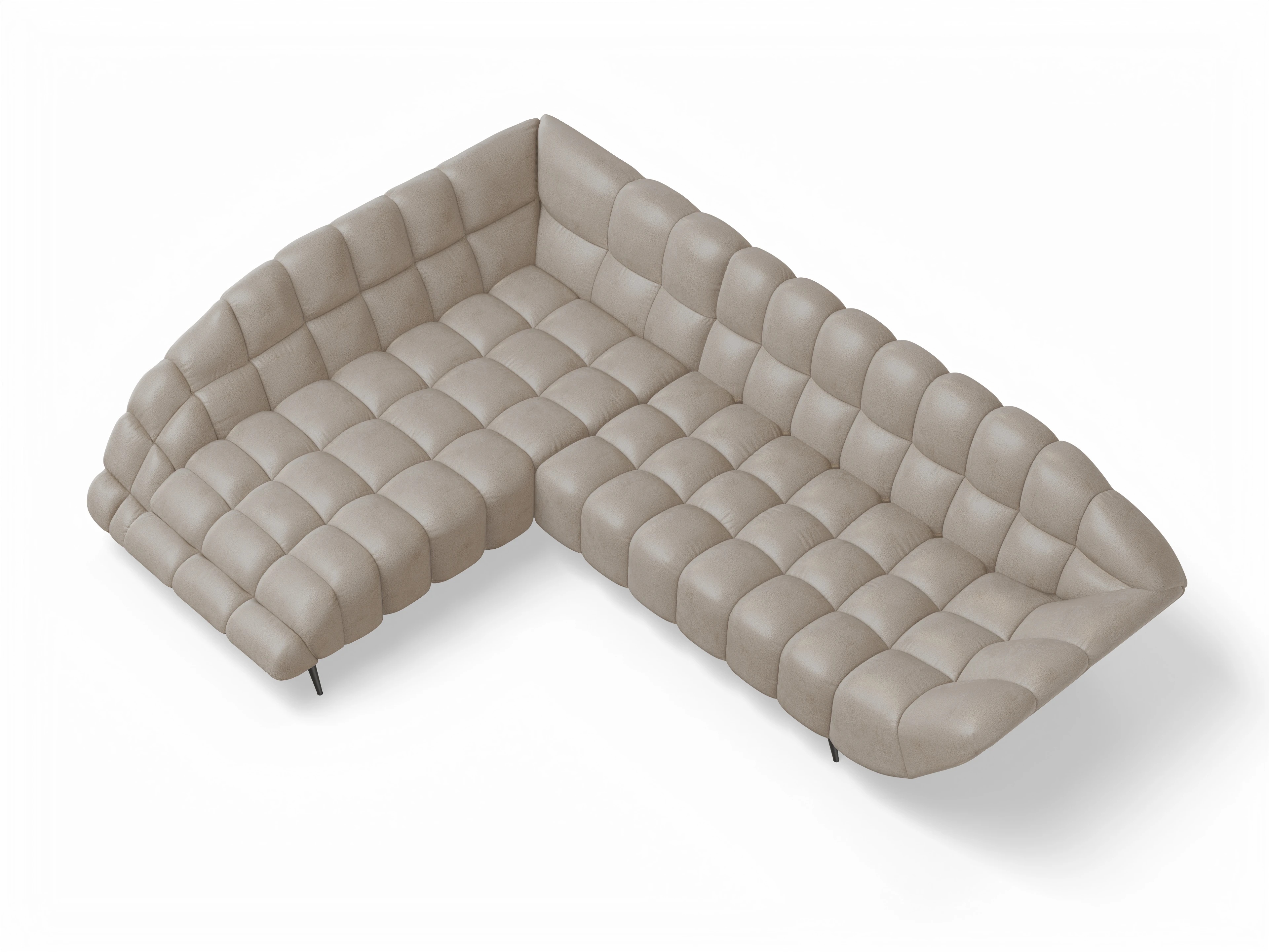 Girona OT Small L mit Sitzvorzug Ansicht des Produktes Girona-O Ecksofa links Abschluss offen in Stoff Beige