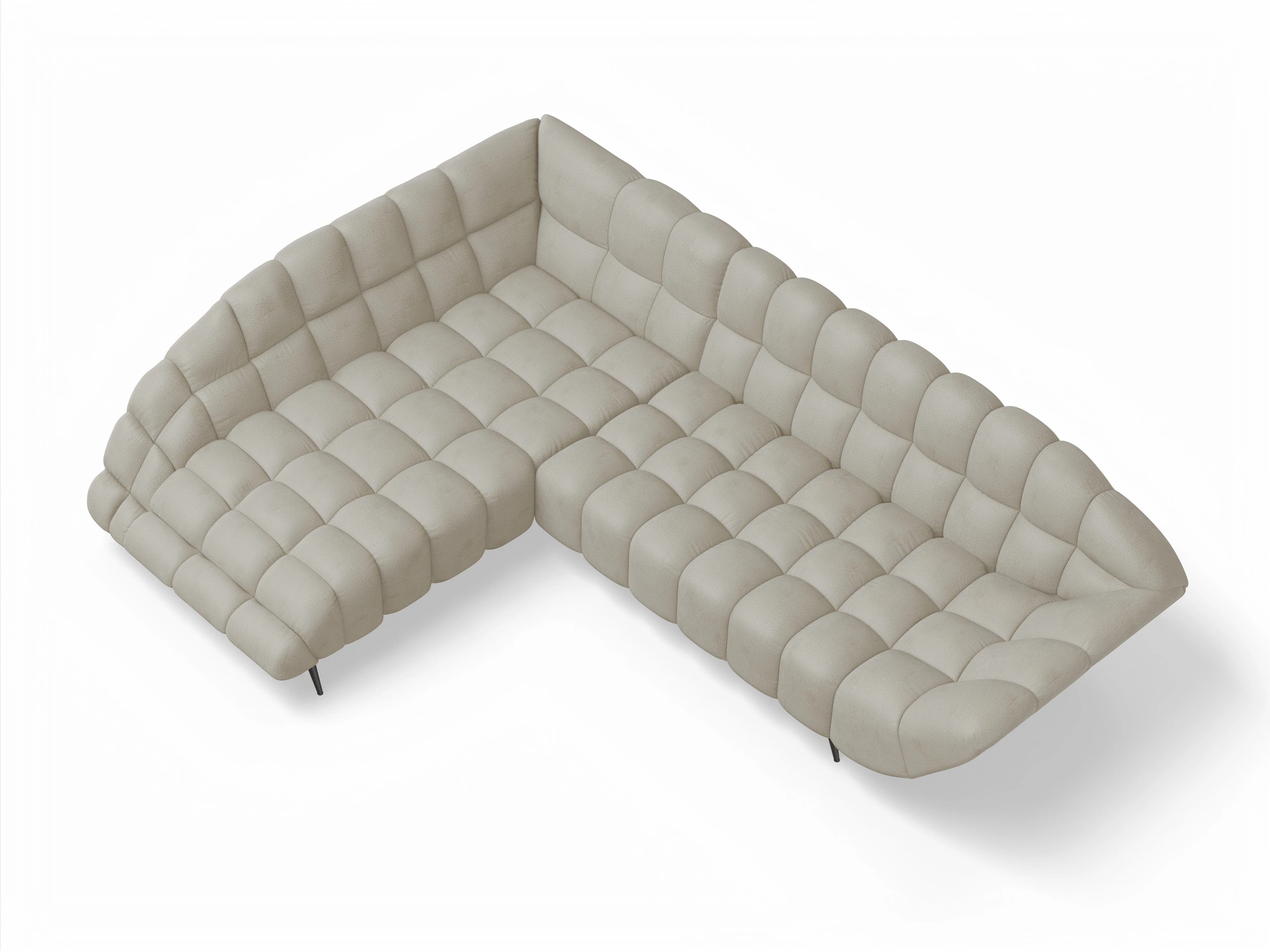 Ansicht des Produktes Girona-O Ecksofa links Abschluss offen in Stoff Beige