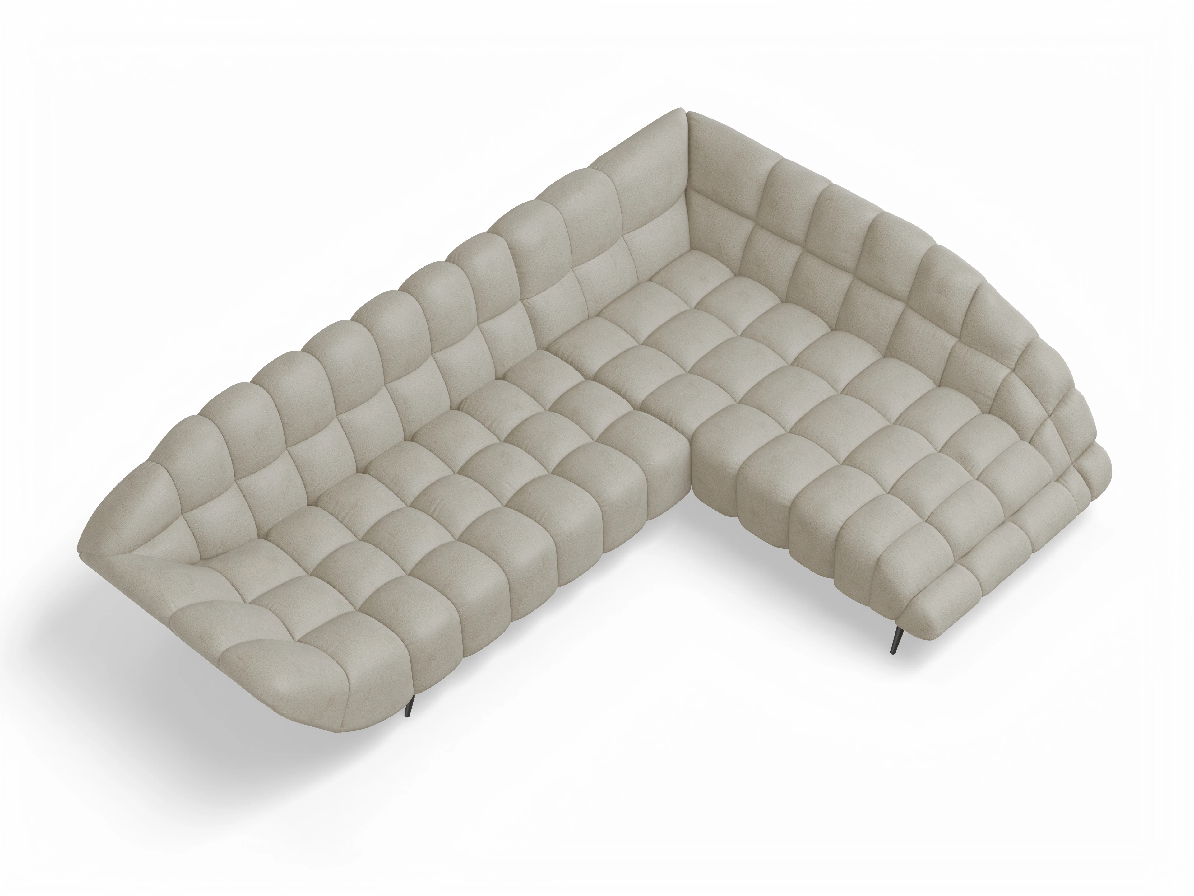Ansicht des Produktes Girona-O Ecksofa rechts Abschluss offen in Stoff Beige