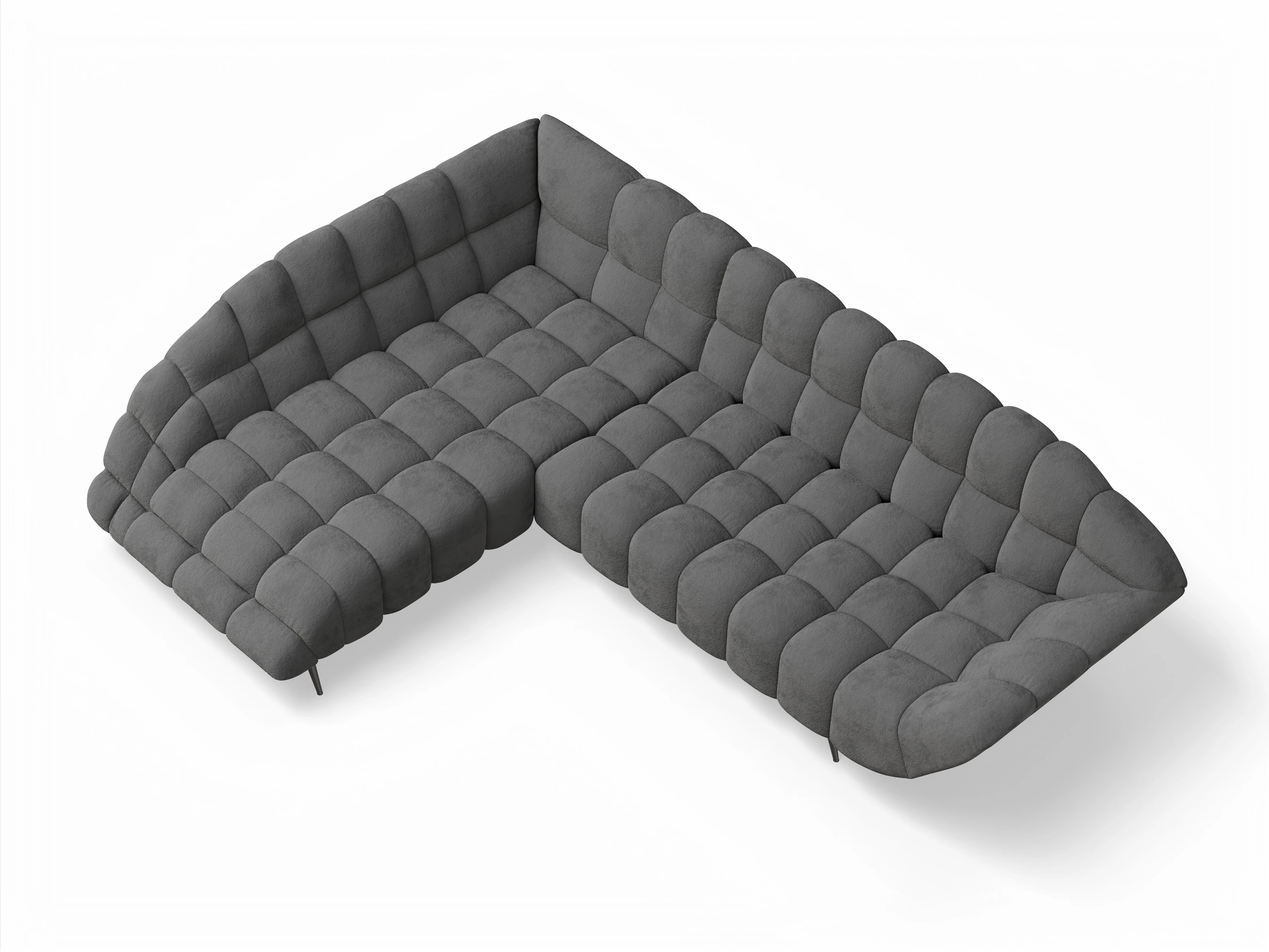 Ansicht des Produktes Girona-O Ecksofa links Abschluss offen in Stoff Grau