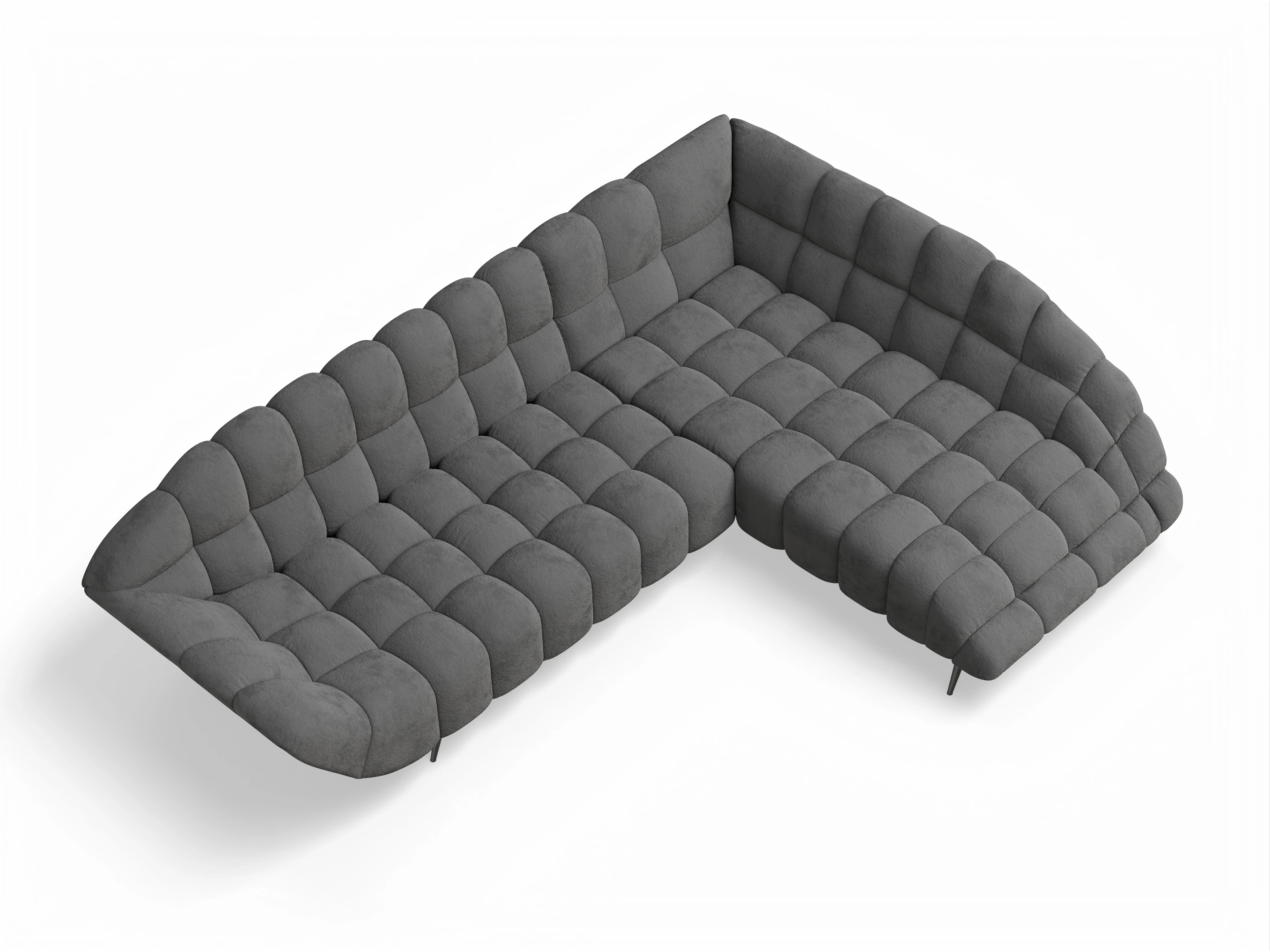 Ansicht des Produktes Girona-O Ecksofa rechts Abschluss offen in Stoff Grau