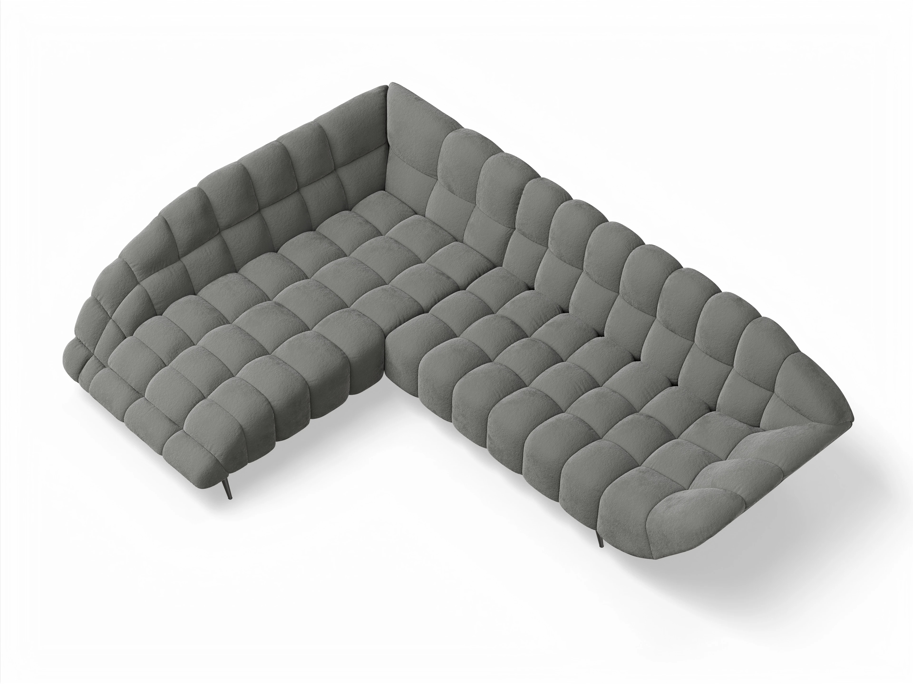 Ansicht des Produktes Girona-O Ecksofa links Abschluss offen in Stoff Braun