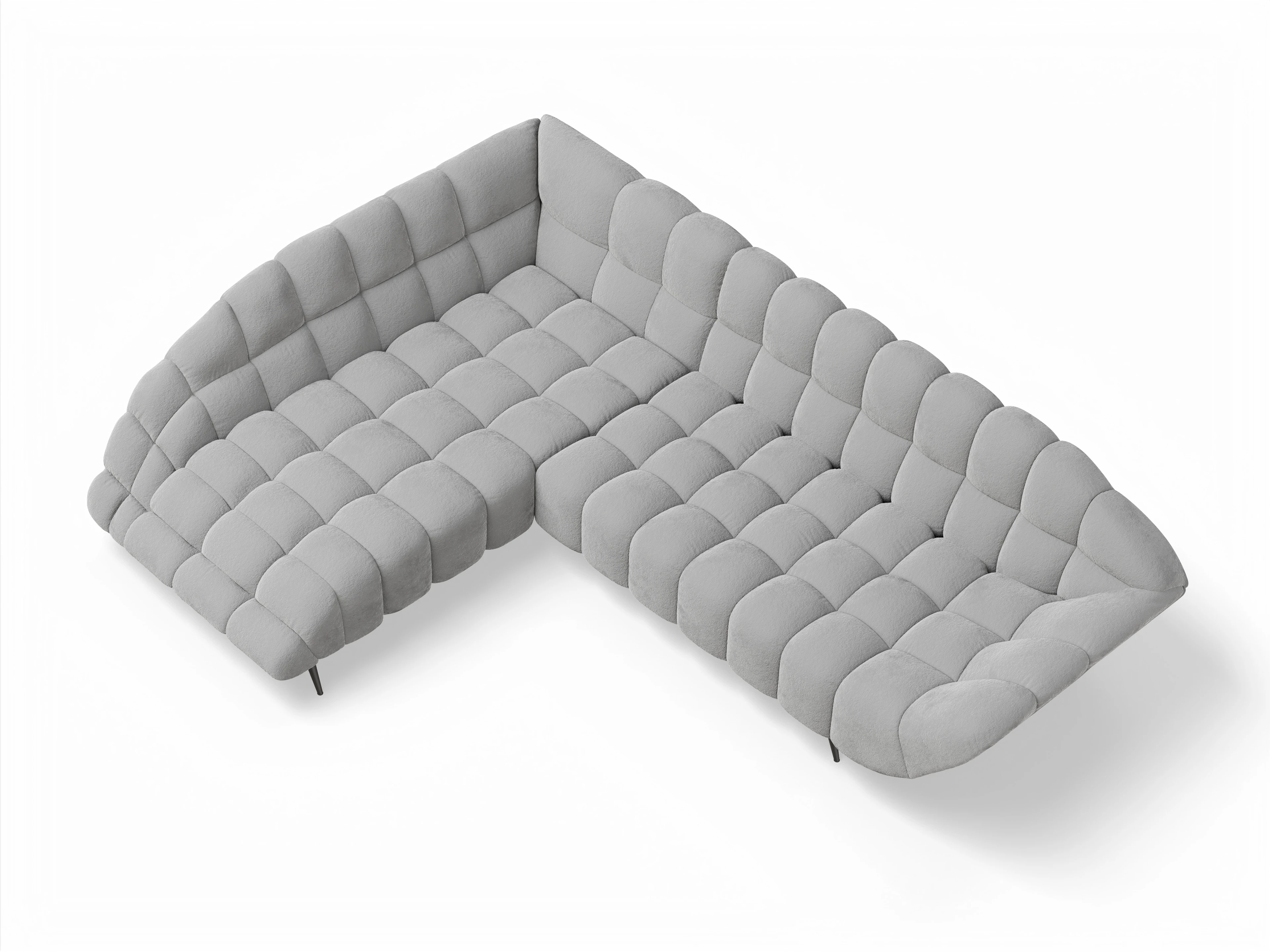 Girona OT Small L mit Sitzvorzug Ansicht des Produktes Girona-O Ecksofa links Abschluss offen in Stoff Grau