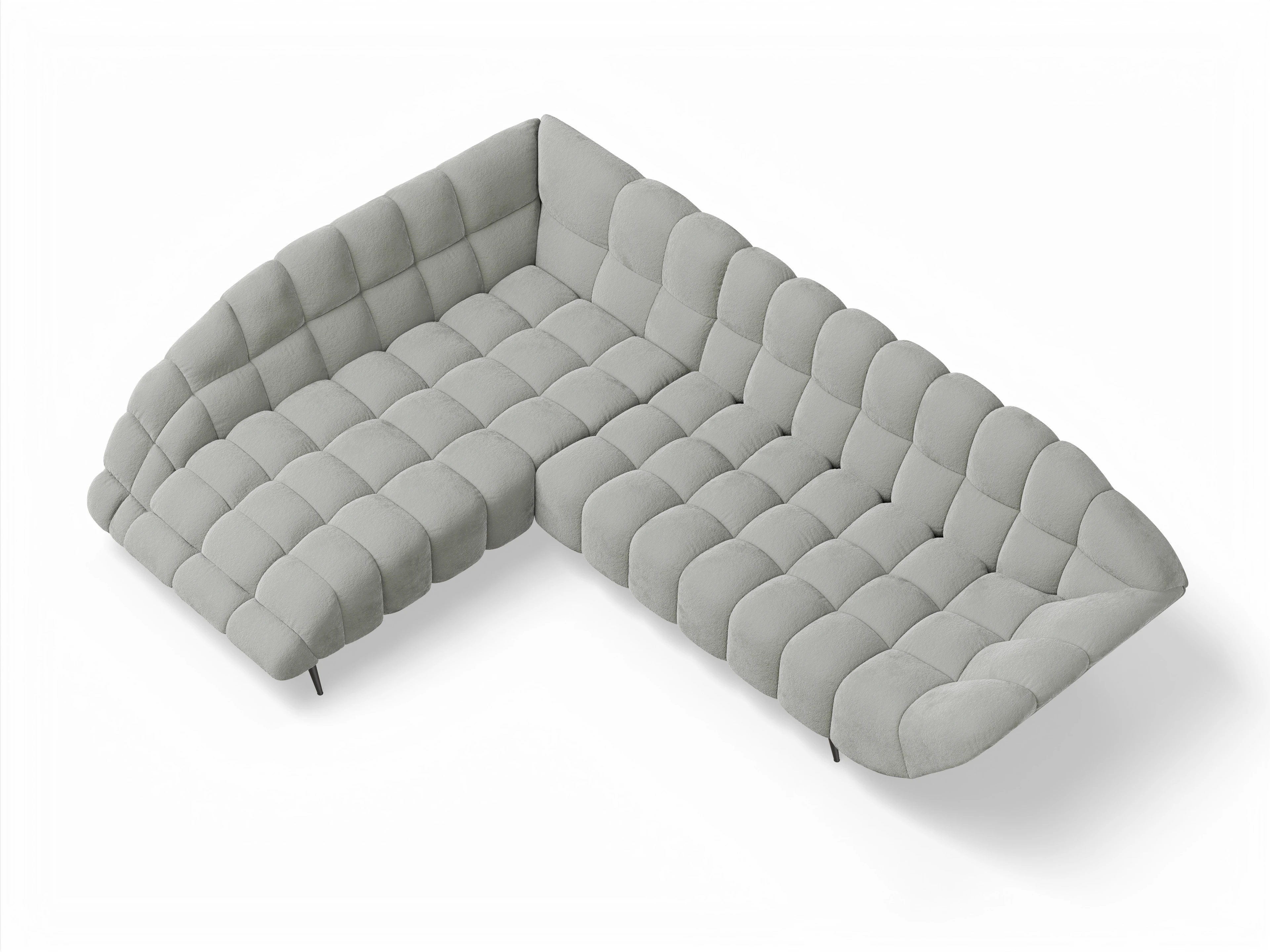 Ansicht des Produktes Girona-O Ecksofa links Abschluss offen in Stoff Grau