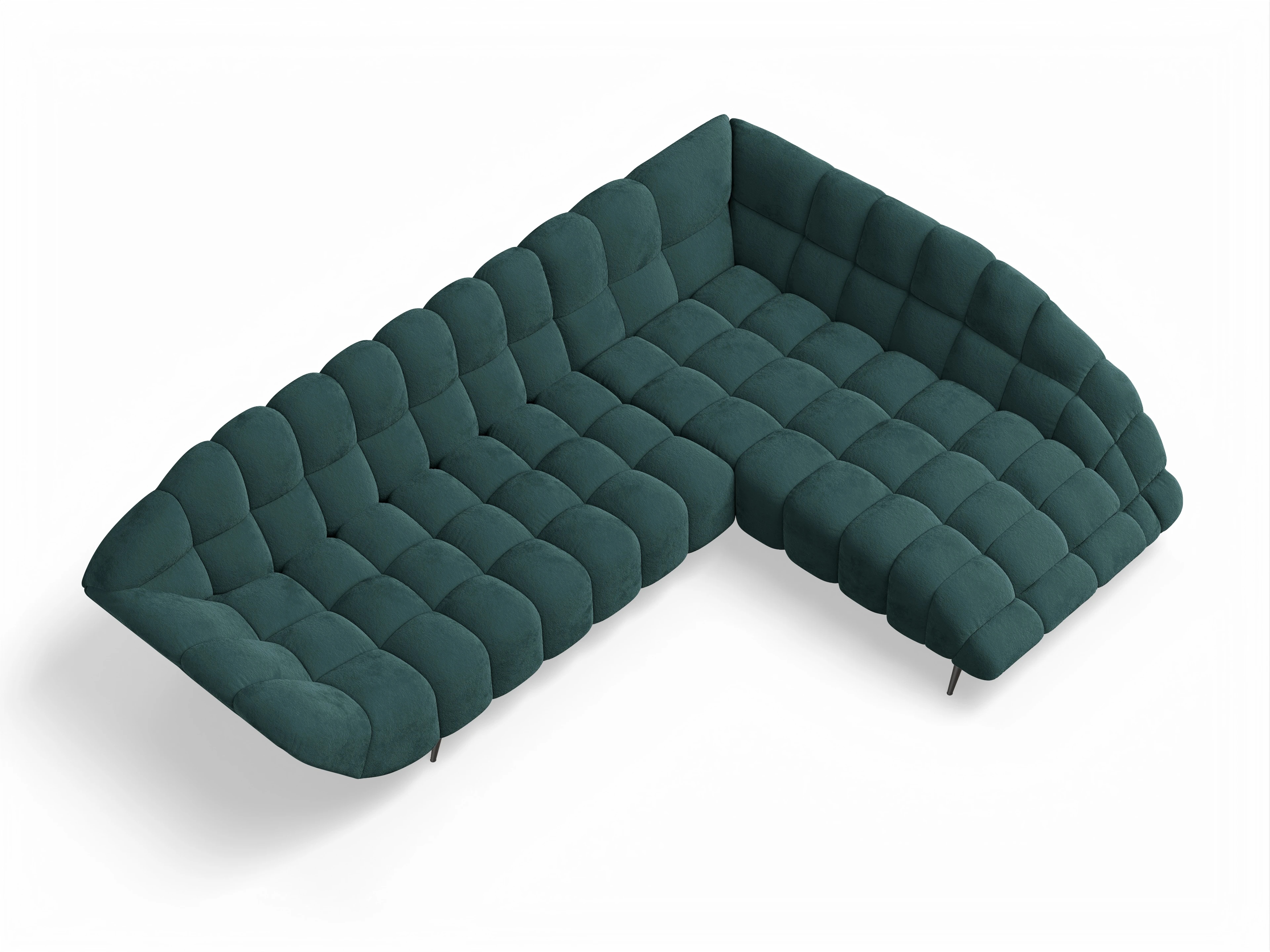 Ansicht des Produktes Girona-O Ecksofa rechts Abschluss offen in Stoff Blau