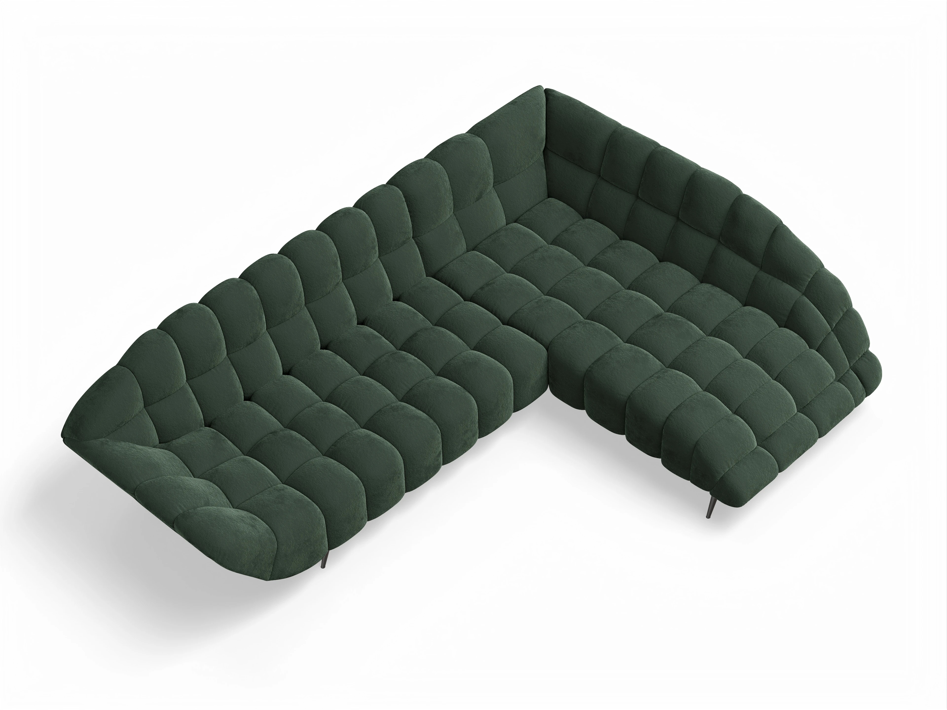 Ansicht des Produktes Girona-O Ecksofa rechts Abschluss offen in Stoff Grün