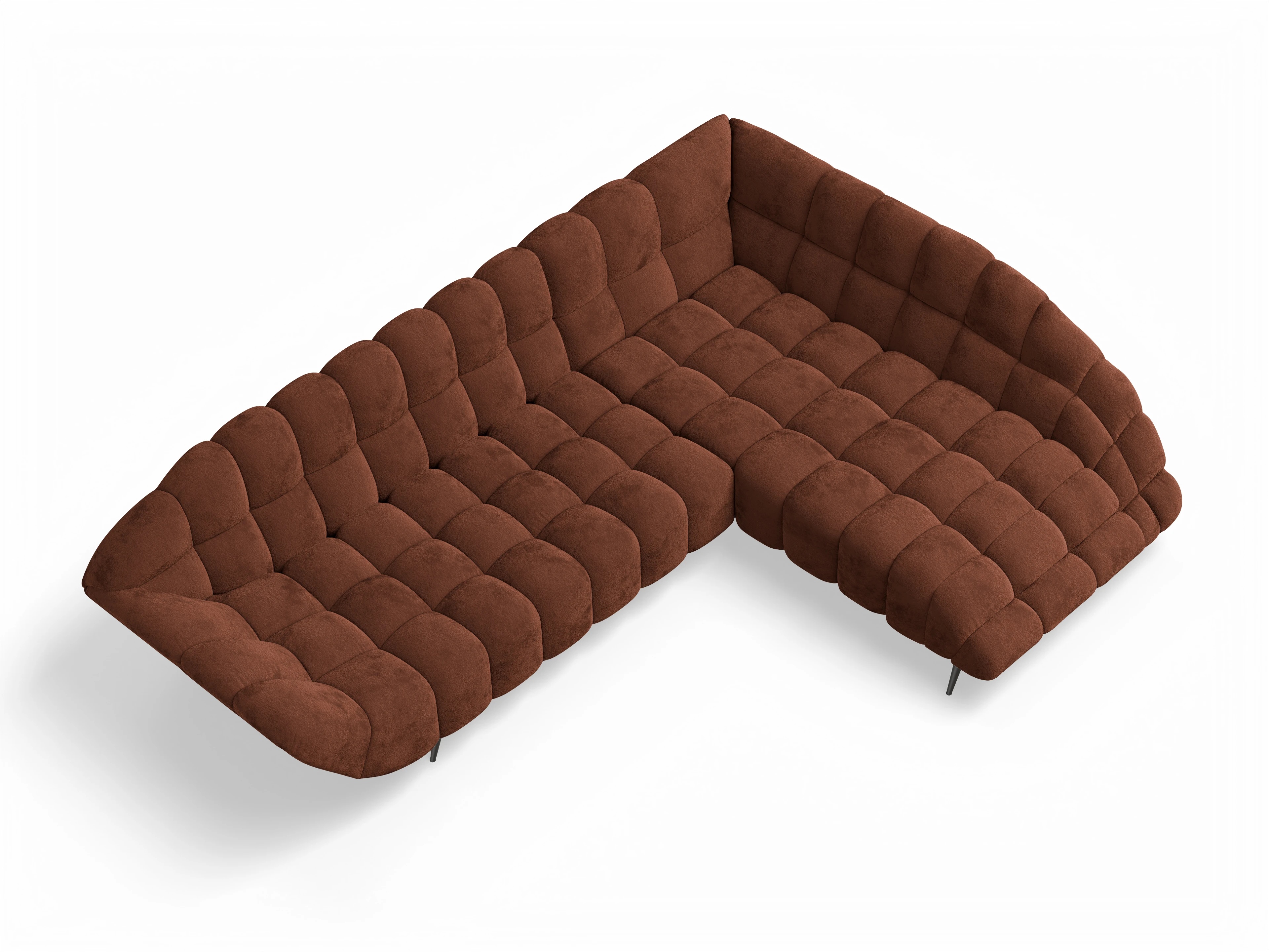 Ansicht des Produktes Girona-O Ecksofa rechts Abschluss offen in Stoff Orange