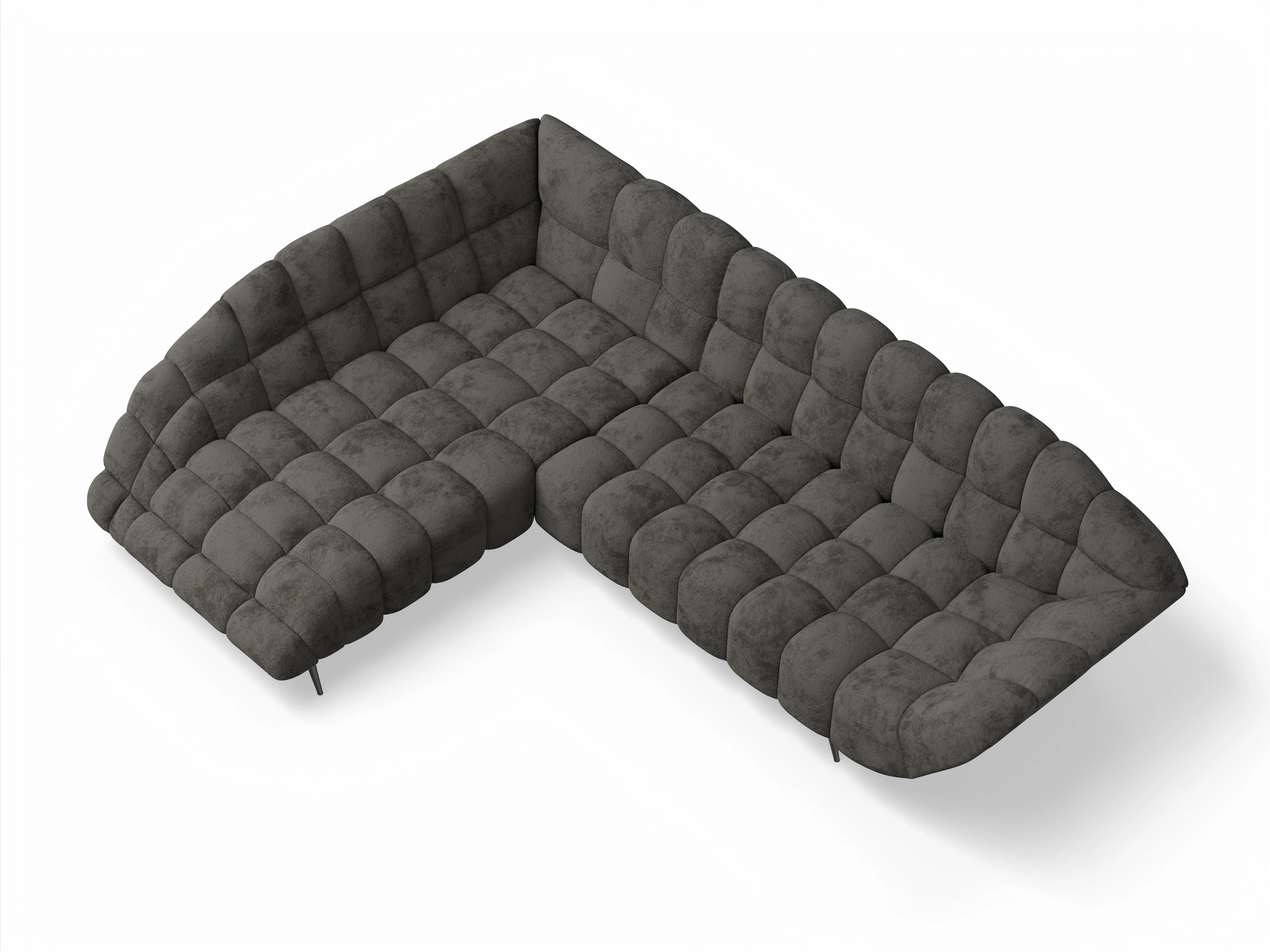 Ansicht des Produktes Girona-O Ecksofa links Abschluss offen in Stoff Braun