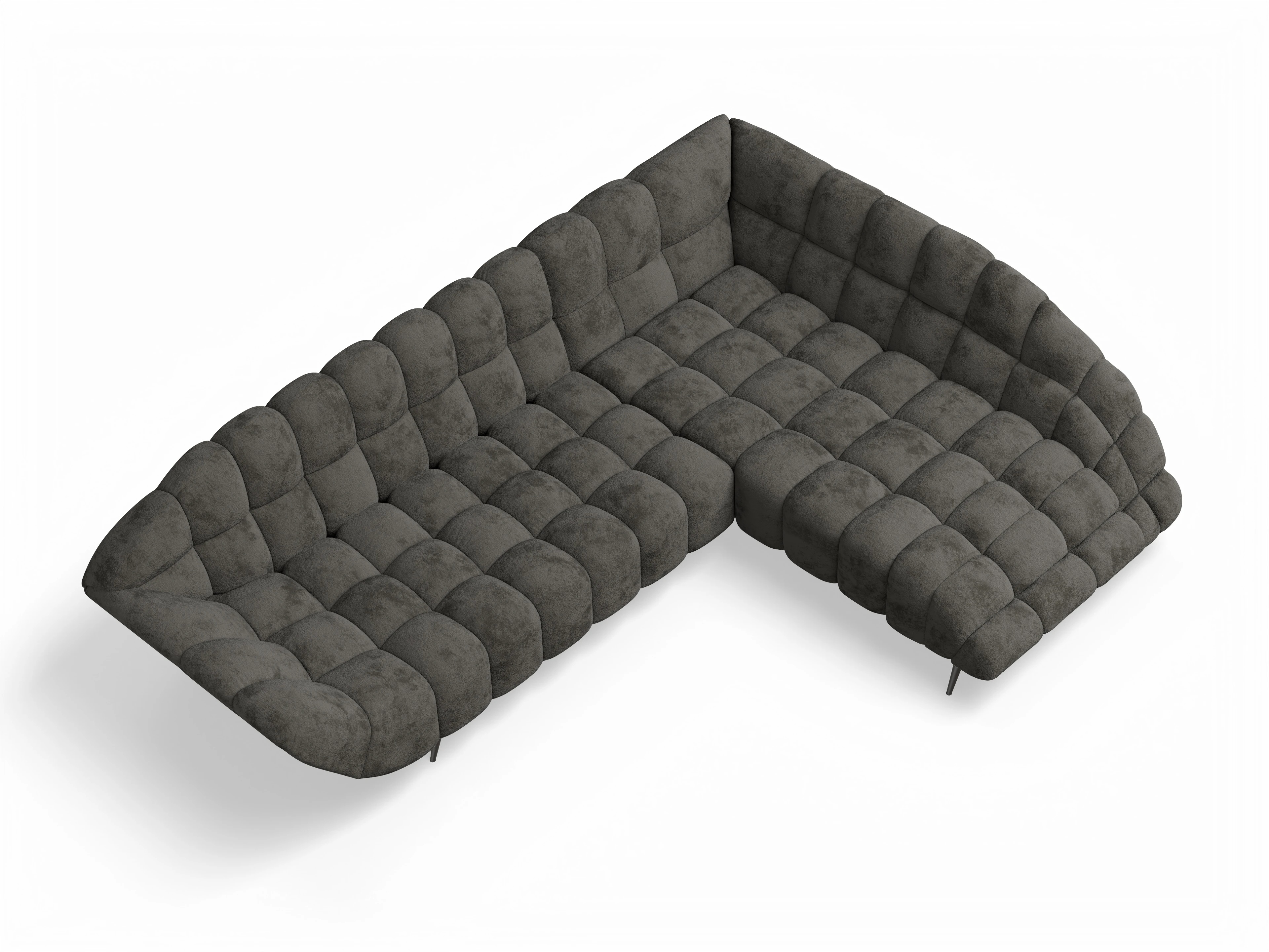 Girona OT Small R Ansicht des Produktes Girona-O Ecksofa rechts Abschluss offen in Stoff Braun