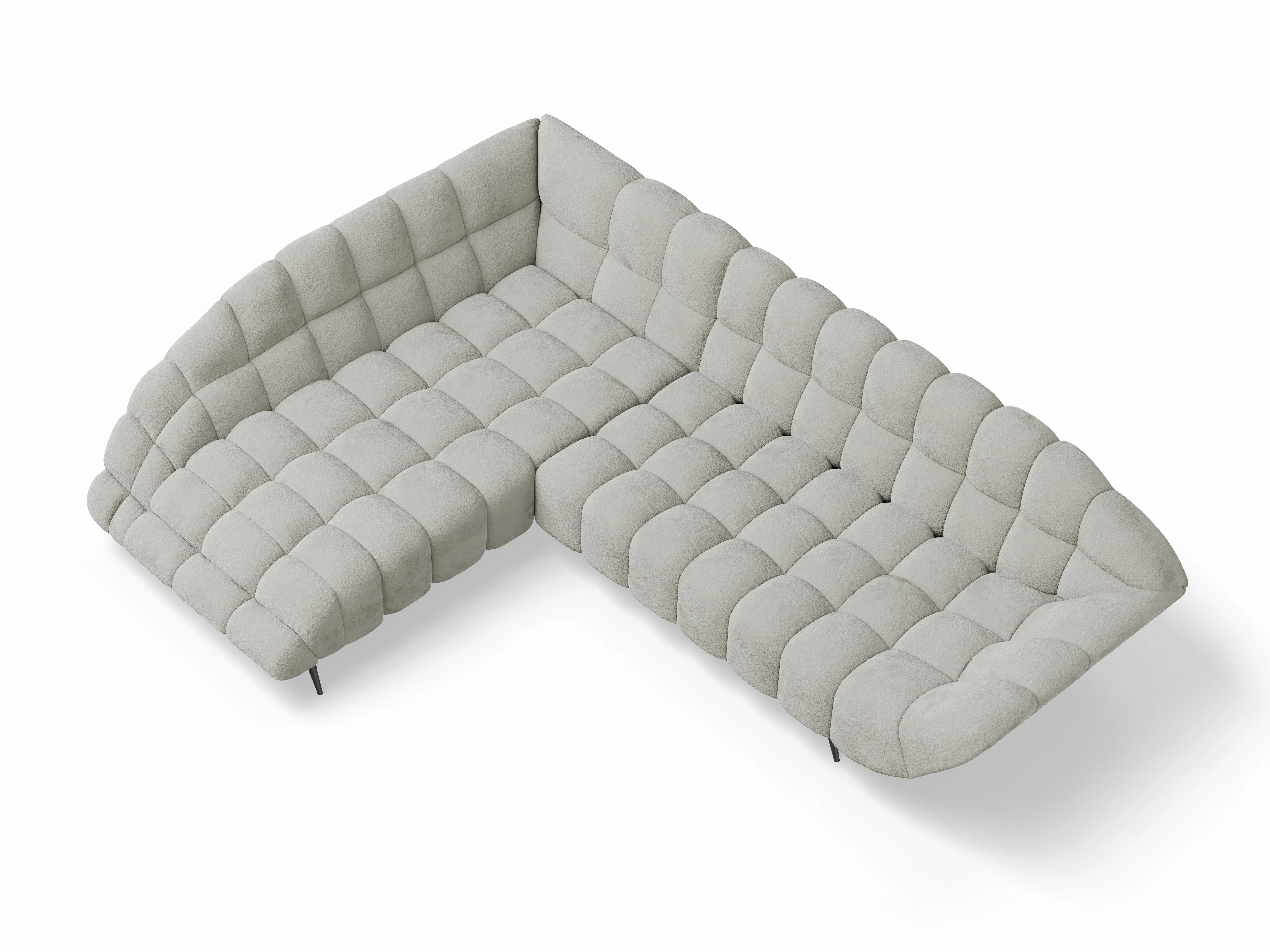 Ansicht des Produktes Girona-O Ecksofa links Abschluss offen in Stoff Beige