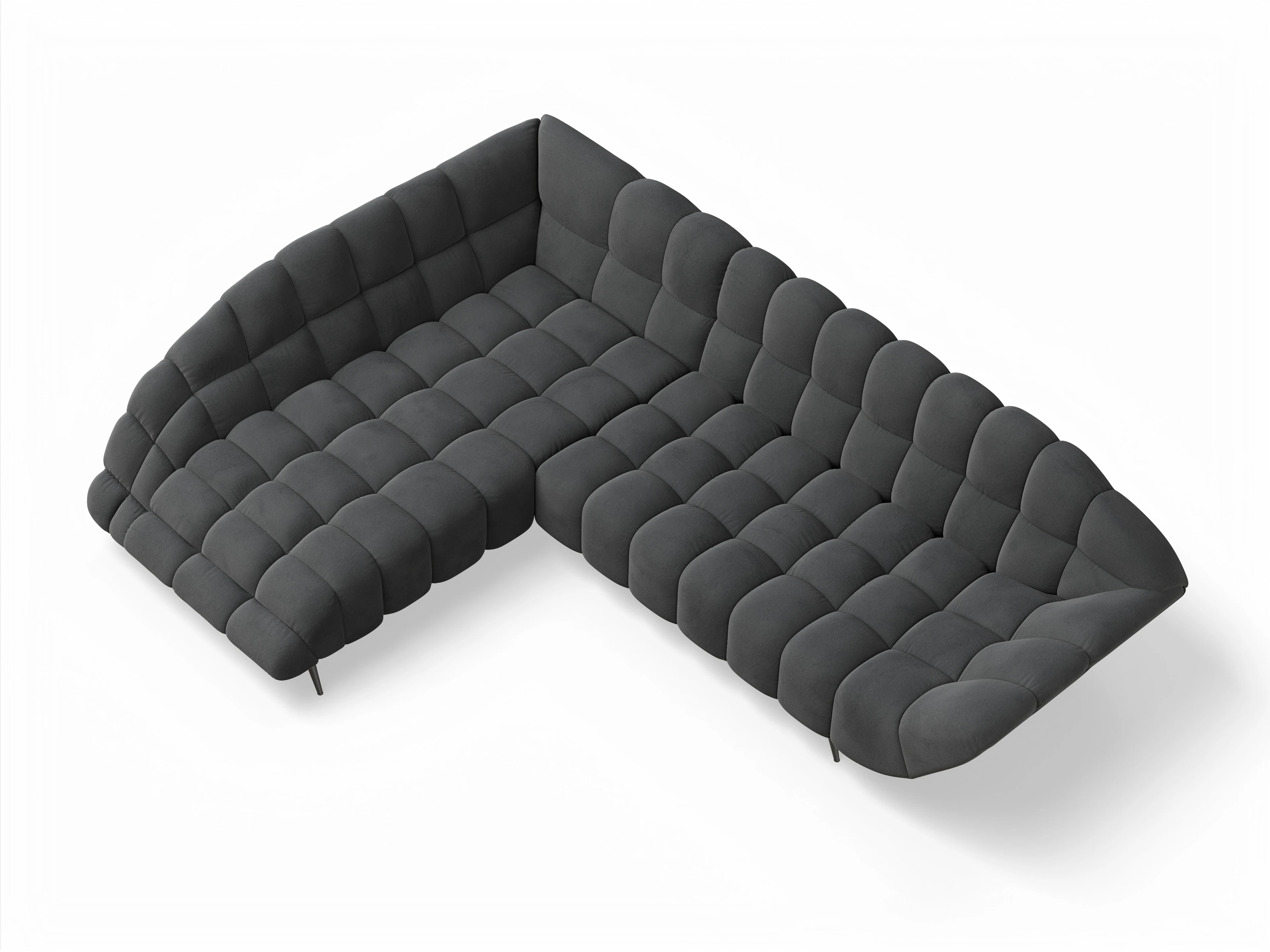 Ansicht des Produktes Girona-O Ecksofa links Abschluss offen in Stoff Grau