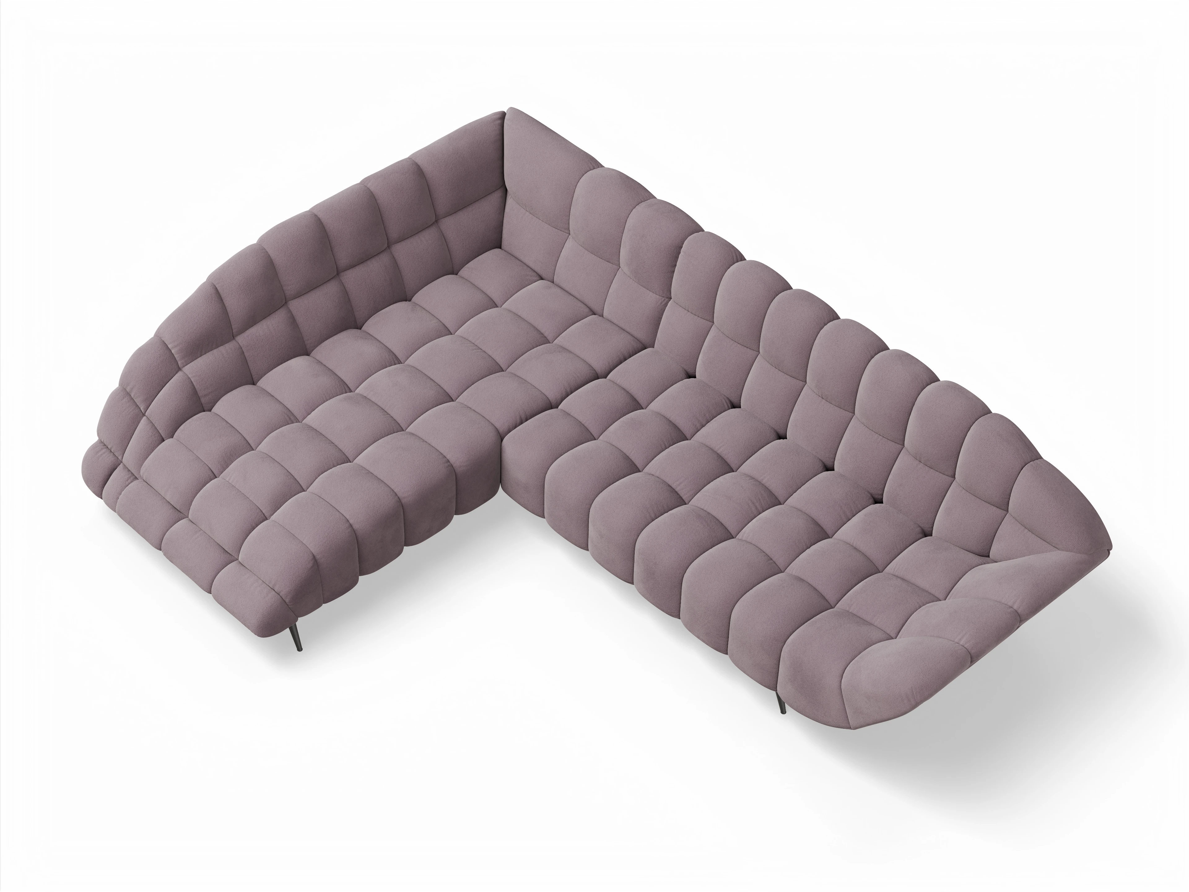 Ansicht des Produktes Girona-O Ecksofa links Abschluss offen in Stoff Rosa