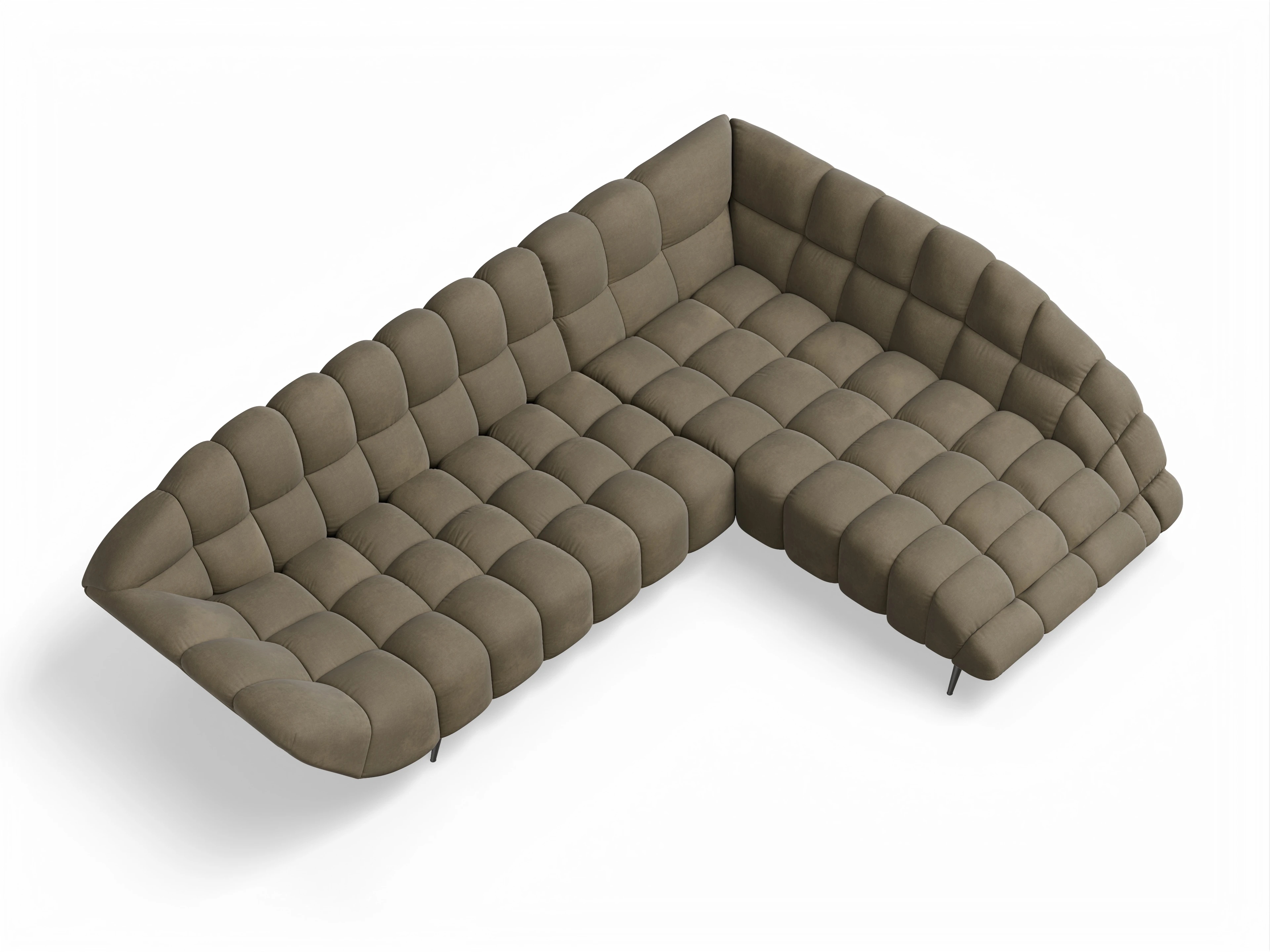 Ansicht des Produktes Girona-O Ecksofa rechts Abschluss offen in Stoff Grün