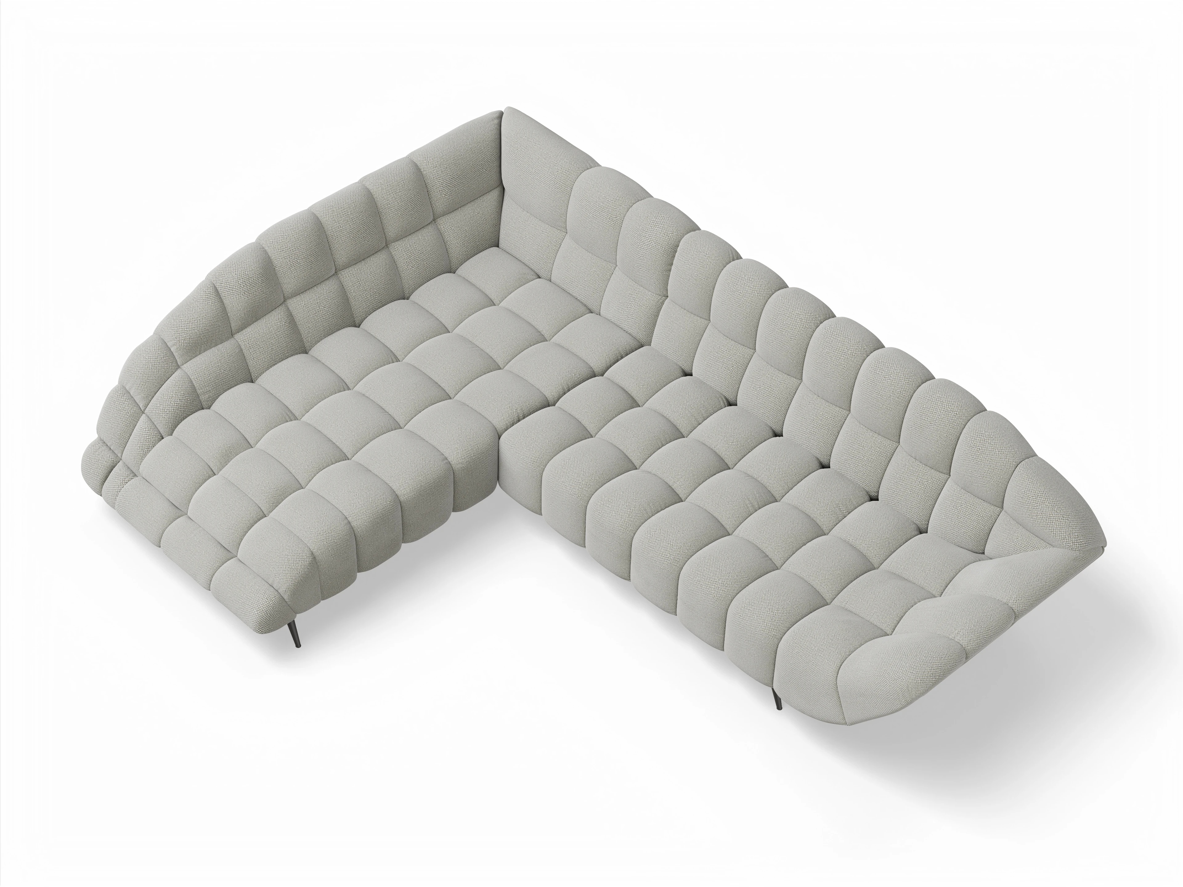 Girona OT Small L mit Sitzvorzug Ansicht des Produktes Girona-O Ecksofa links Abschluss offen in Stoff Beige