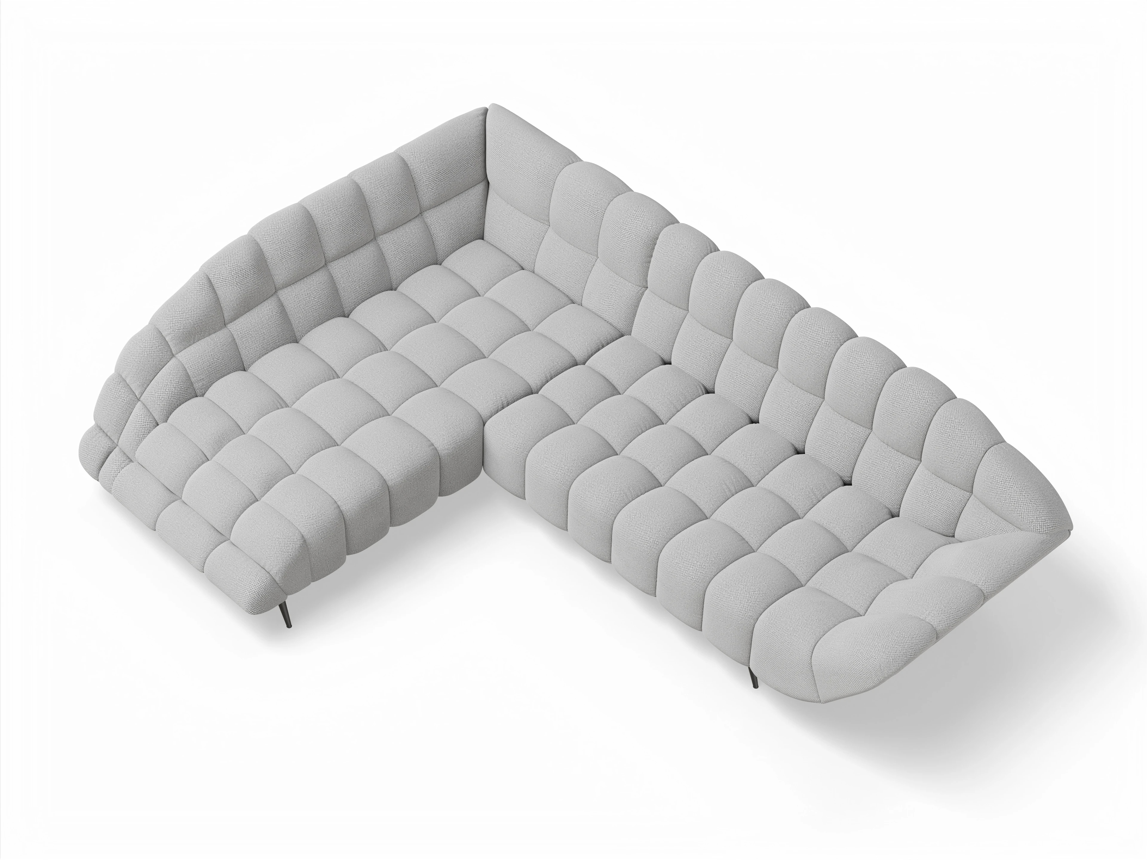 Ansicht des Produktes Girona-O Ecksofa links Abschluss offen in Stoff Beige