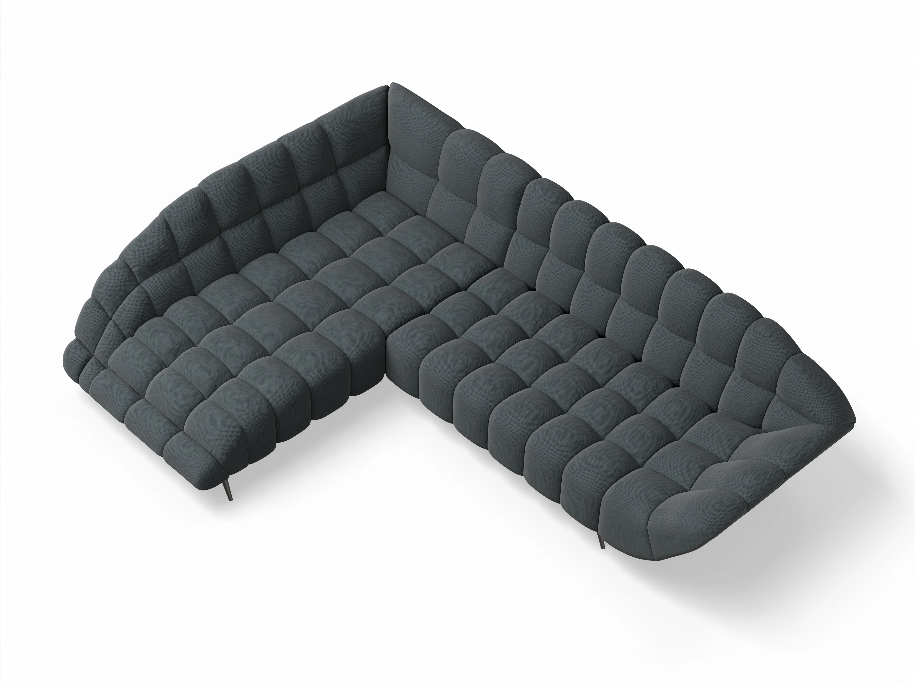 Ansicht des Produktes Girona-O Ecksofa links Abschluss offen in Stoff Grau