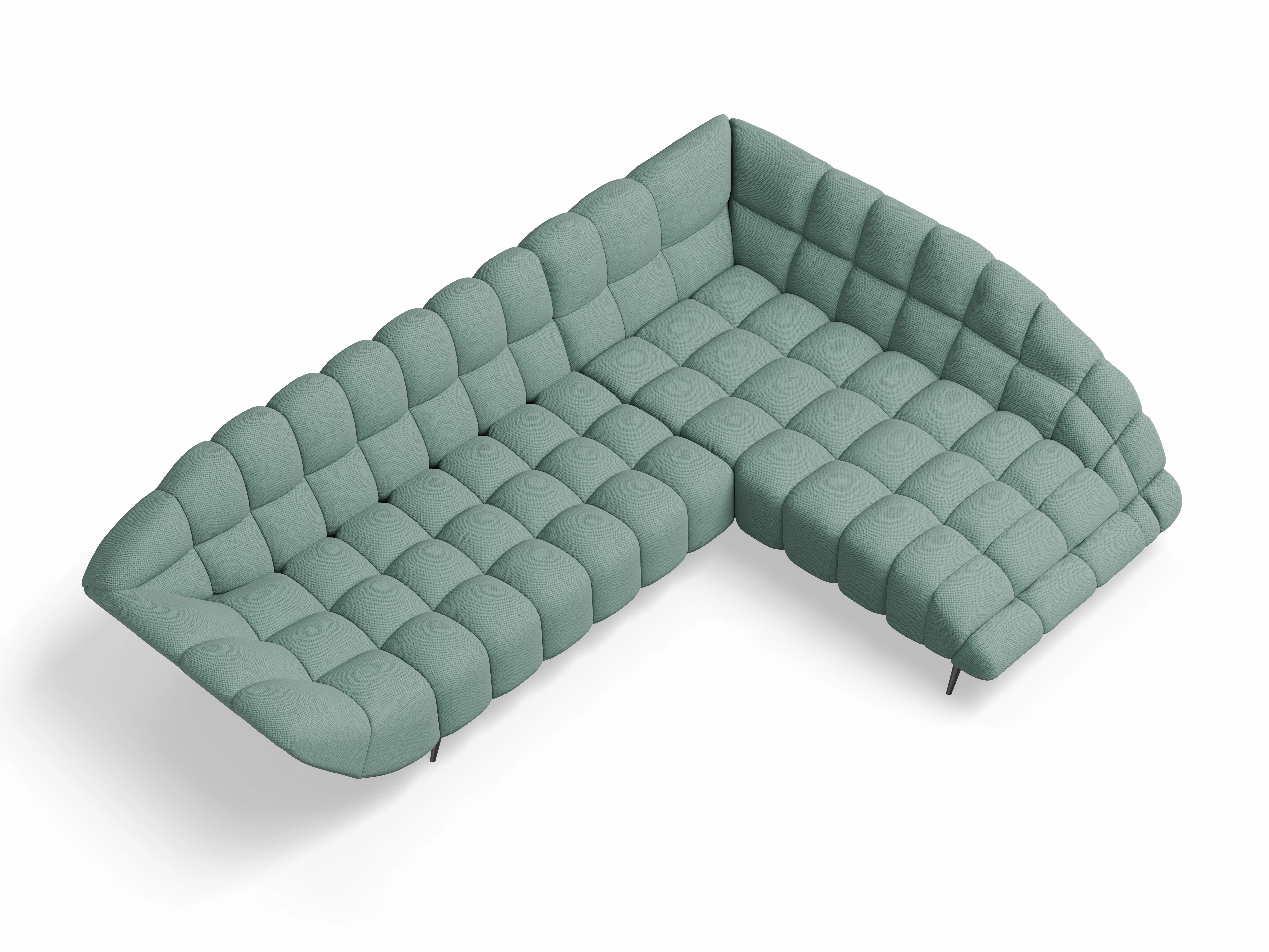 Ansicht des Produktes Girona-O Ecksofa rechts Abschluss offen in Stoff Blau