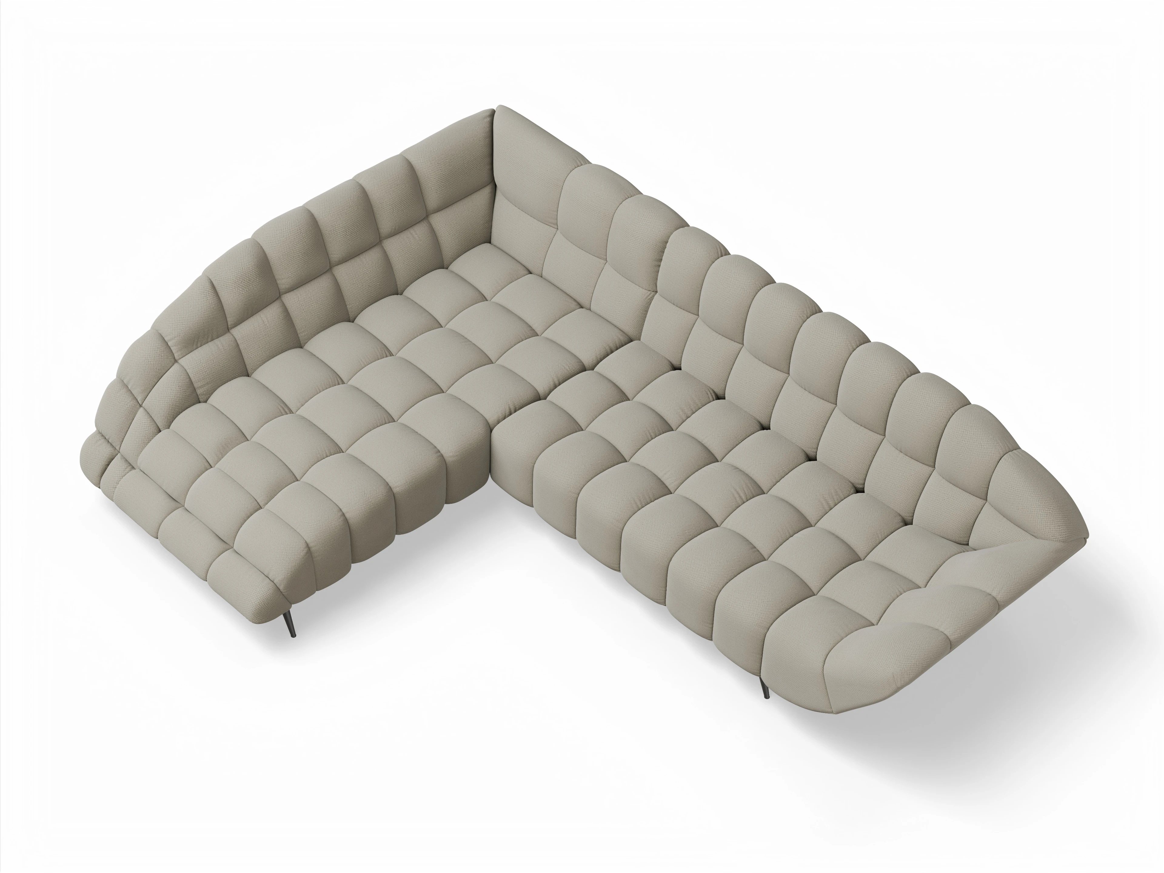 Ansicht des Produktes Girona-O Ecksofa links Abschluss offen in Stoff Braun