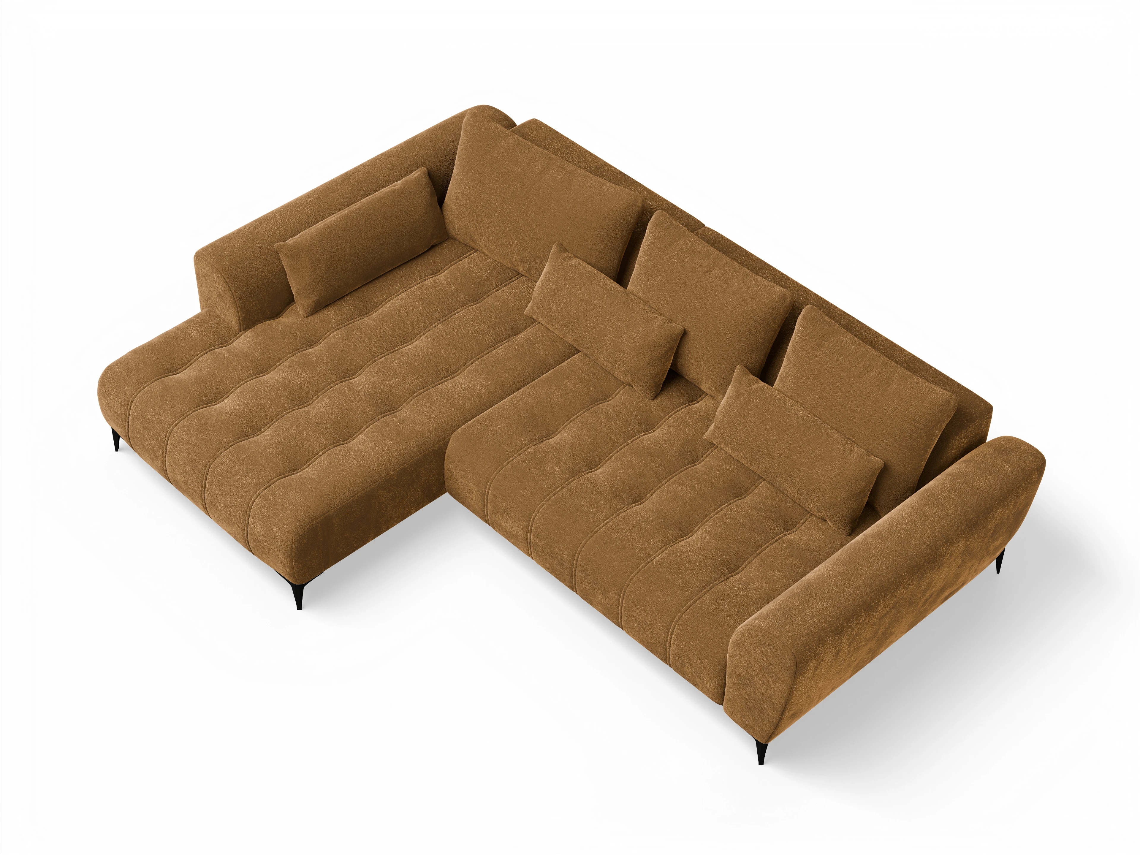 Granada OT Small L Ansicht des Produktes Granada-O Ecksofa links Abschluss offen in Stoff Orange