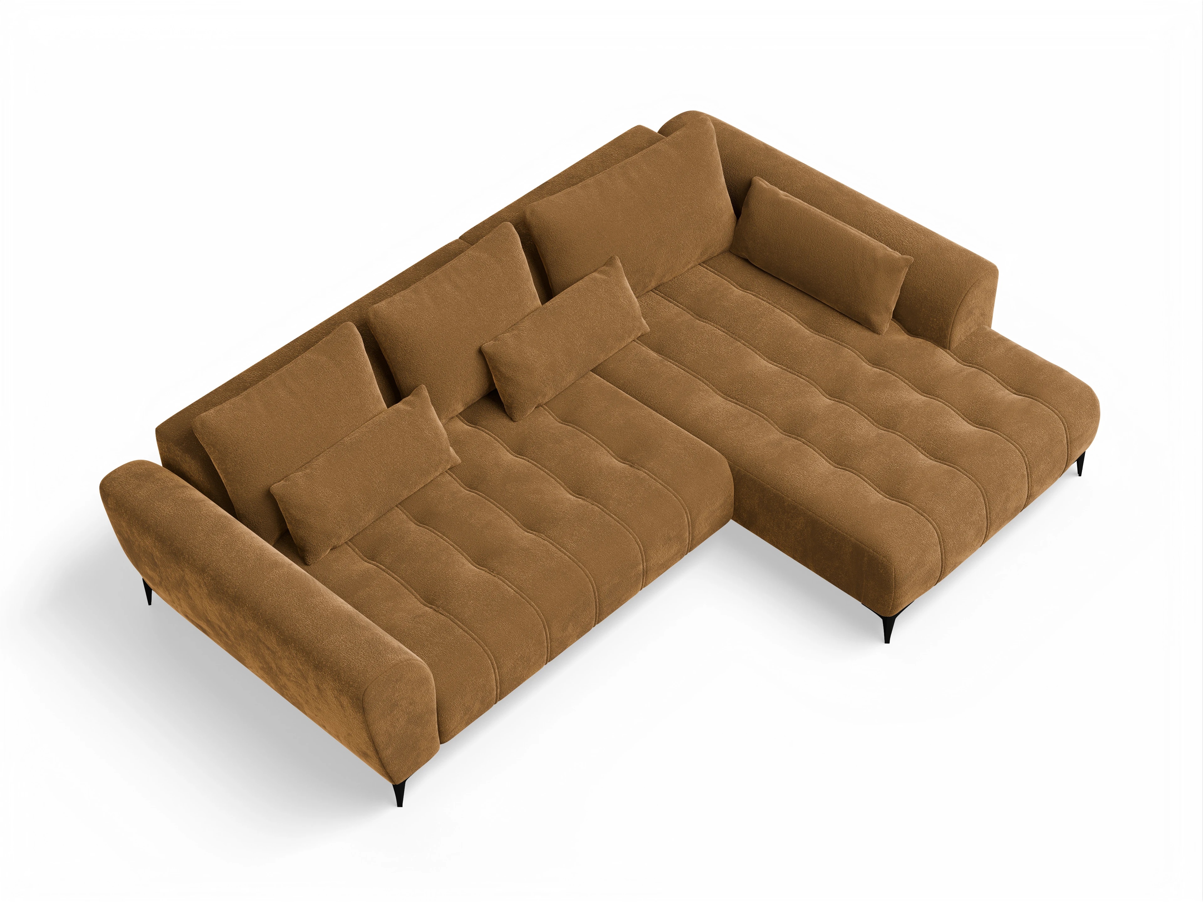 Ansicht des Produktes Granada-O Ecksofa rechts Abschluss offen in Stoff Orange