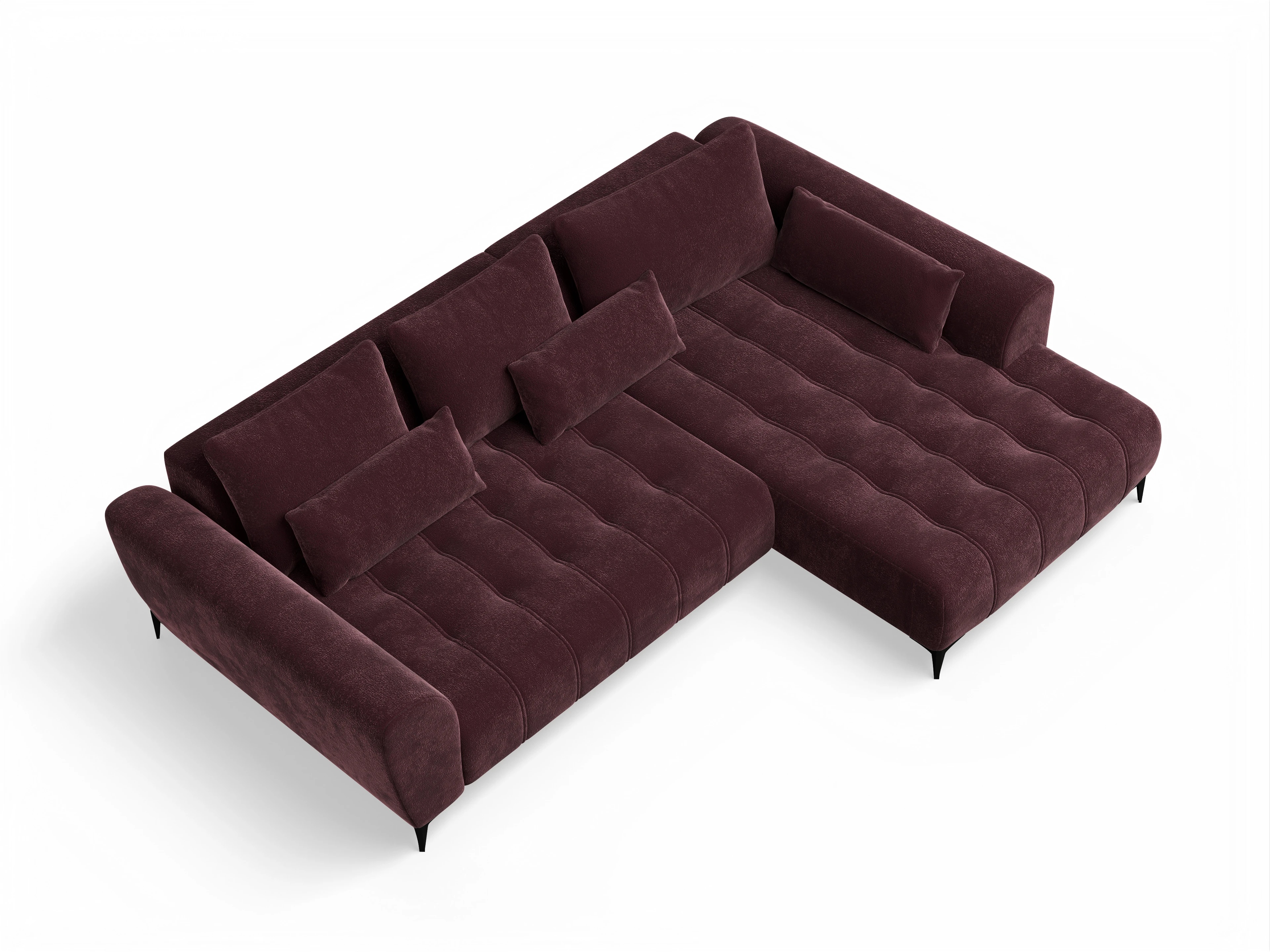 Granada OT Small R Ansicht des Produktes Granada-O Ecksofa rechts Abschluss offen in Stoff Rot