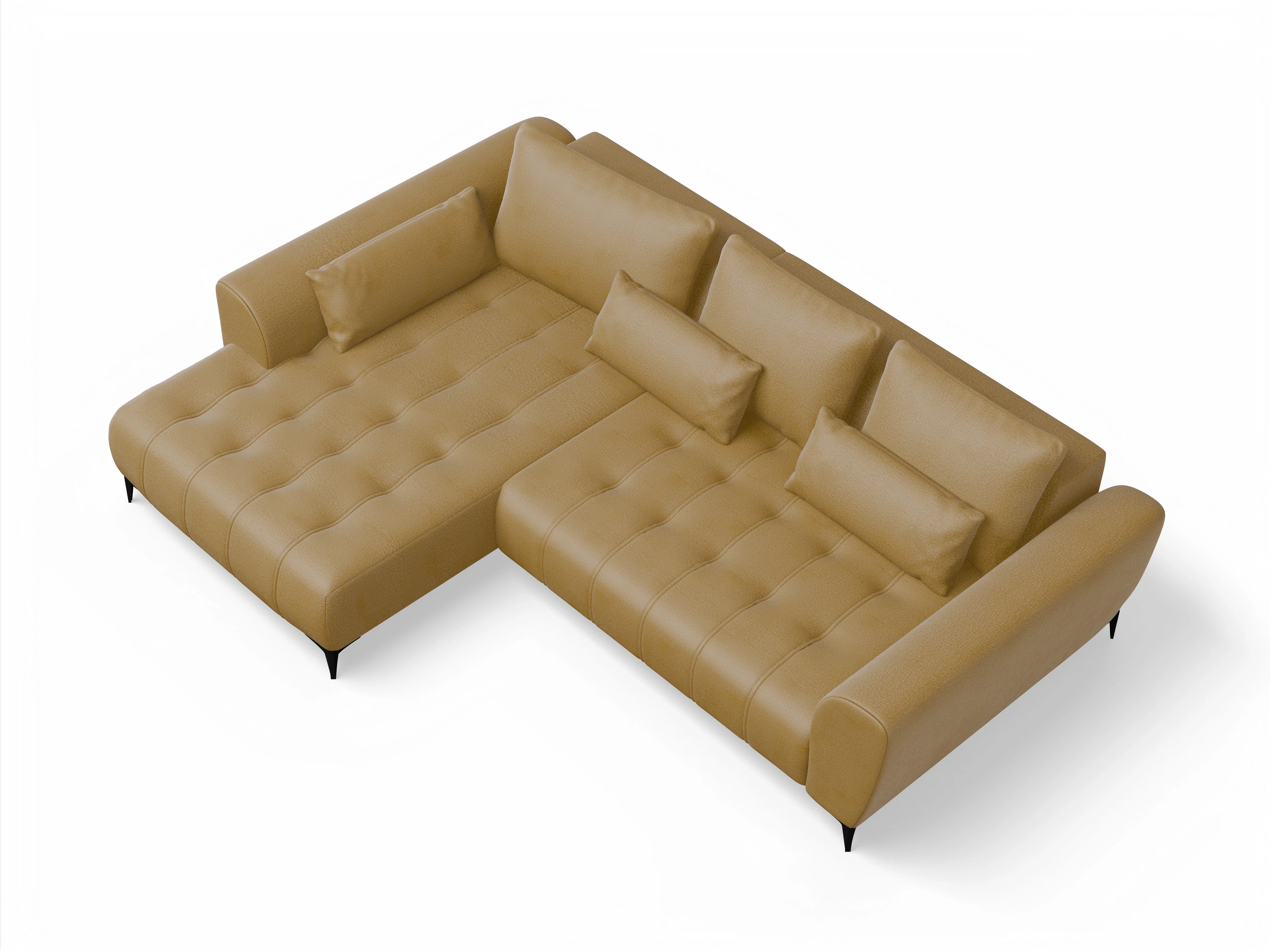Granada OT Small L Ansicht des Produktes Granada-O Ecksofa links Abschluss offen in Stoff Gelb