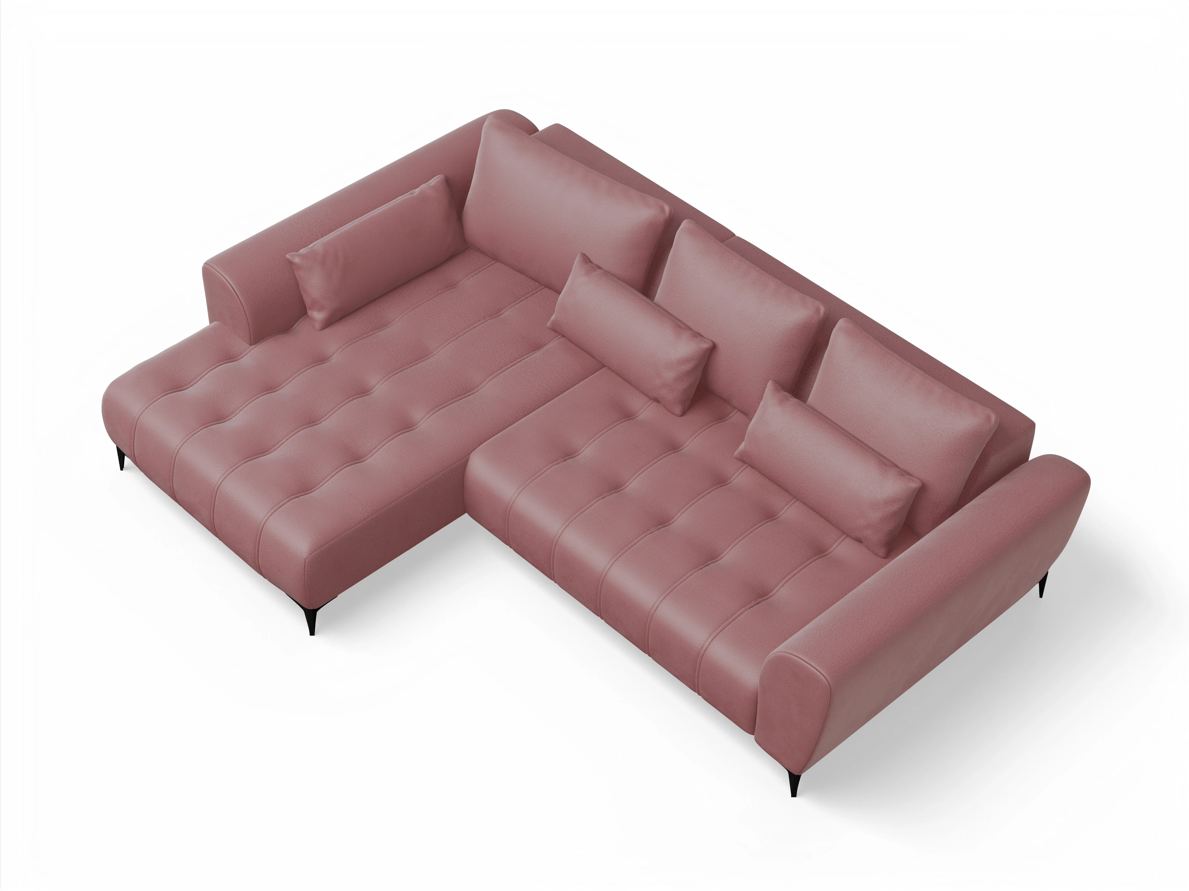 Granada OT Small L Ansicht des Produktes Granada-O Ecksofa links Abschluss offen in Stoff Orange
