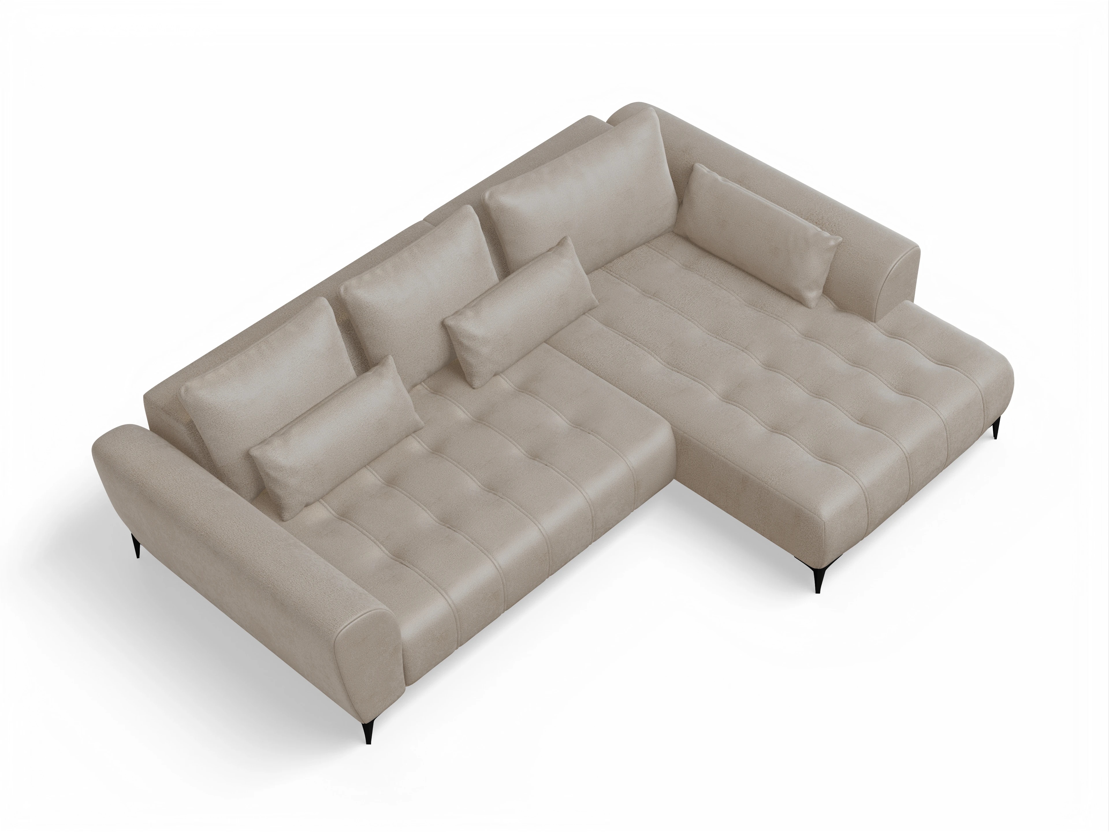 Granada OT Small R Ansicht des Produktes Granada-O Ecksofa rechts Abschluss offen in Stoff Beige