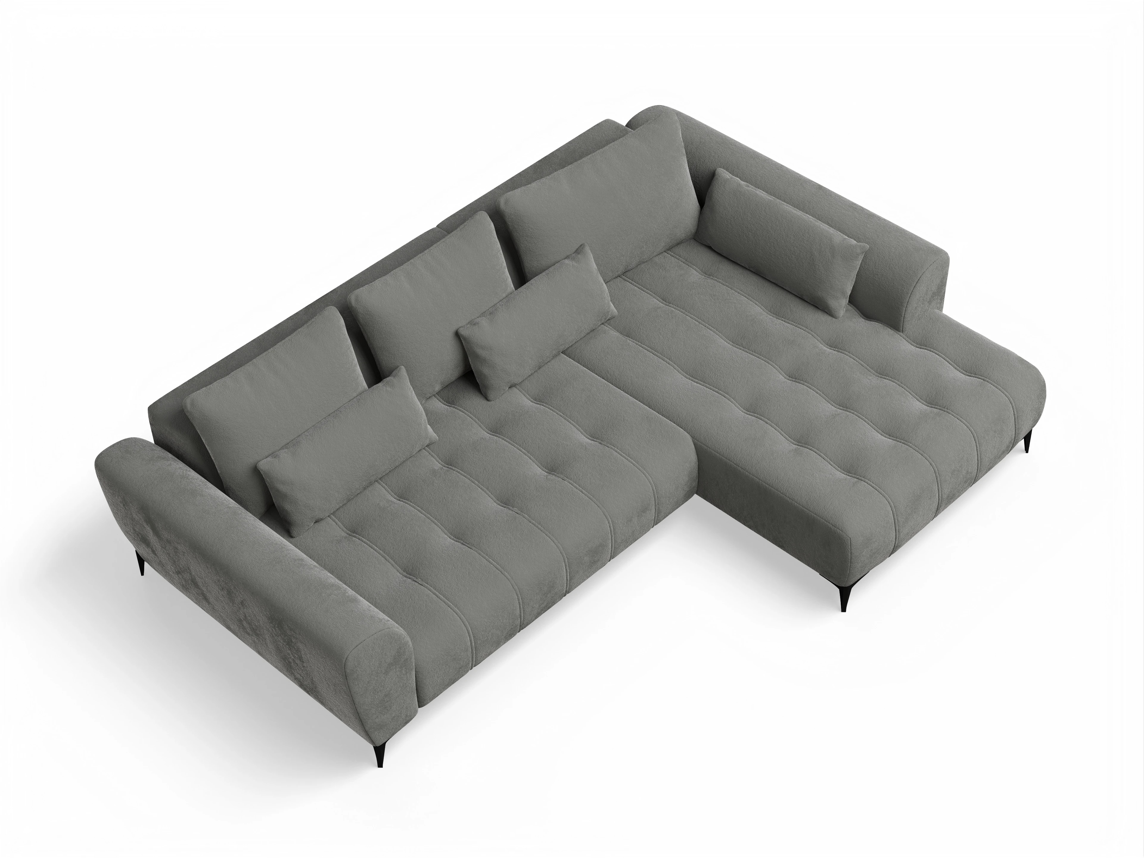 Ansicht des Produktes Granada-O Ecksofa rechts Abschluss offen in Stoff Braun
