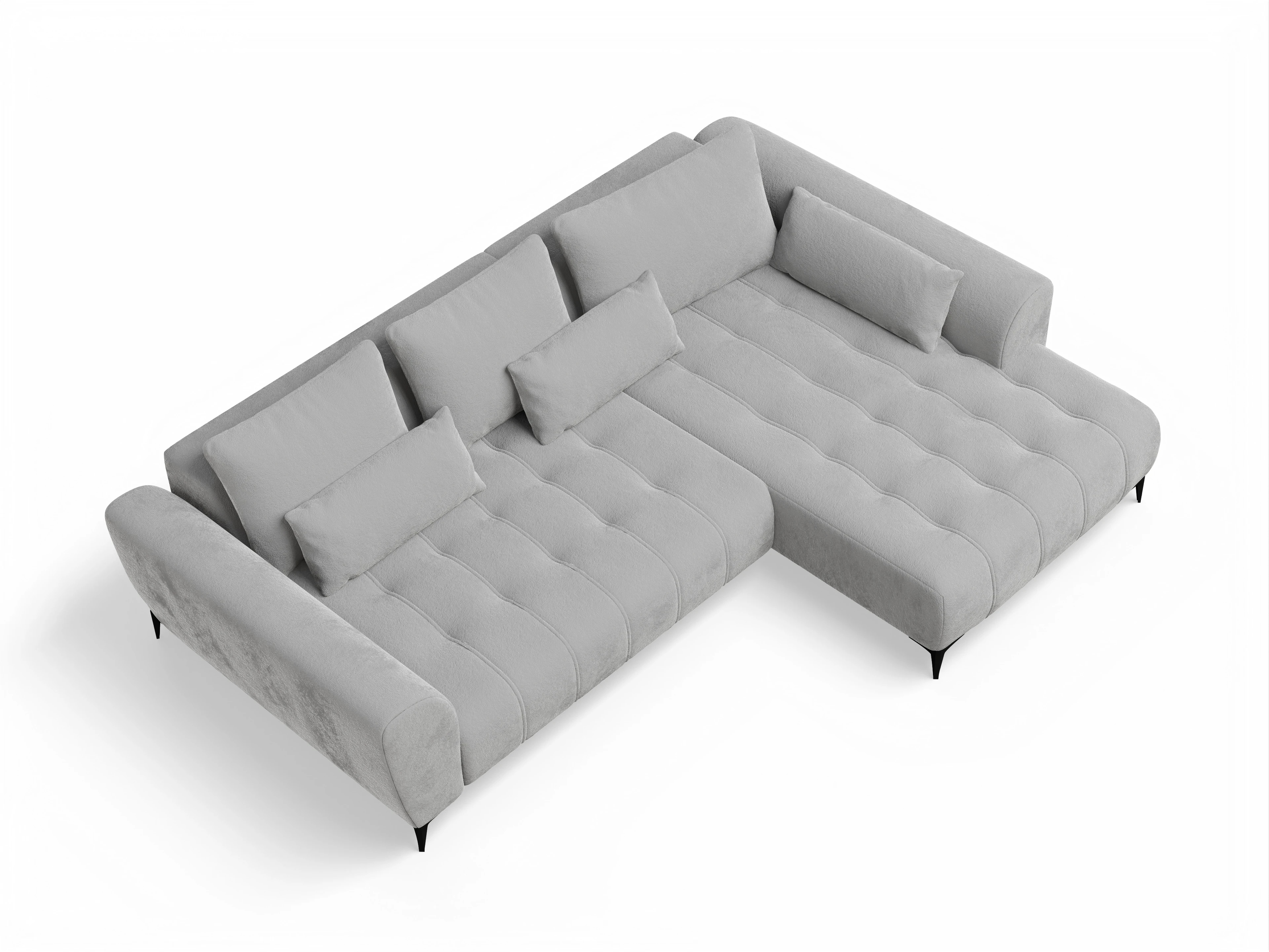 Granada OT Small R Ansicht des Produktes Granada-O Ecksofa rechts Abschluss offen in Stoff Grau