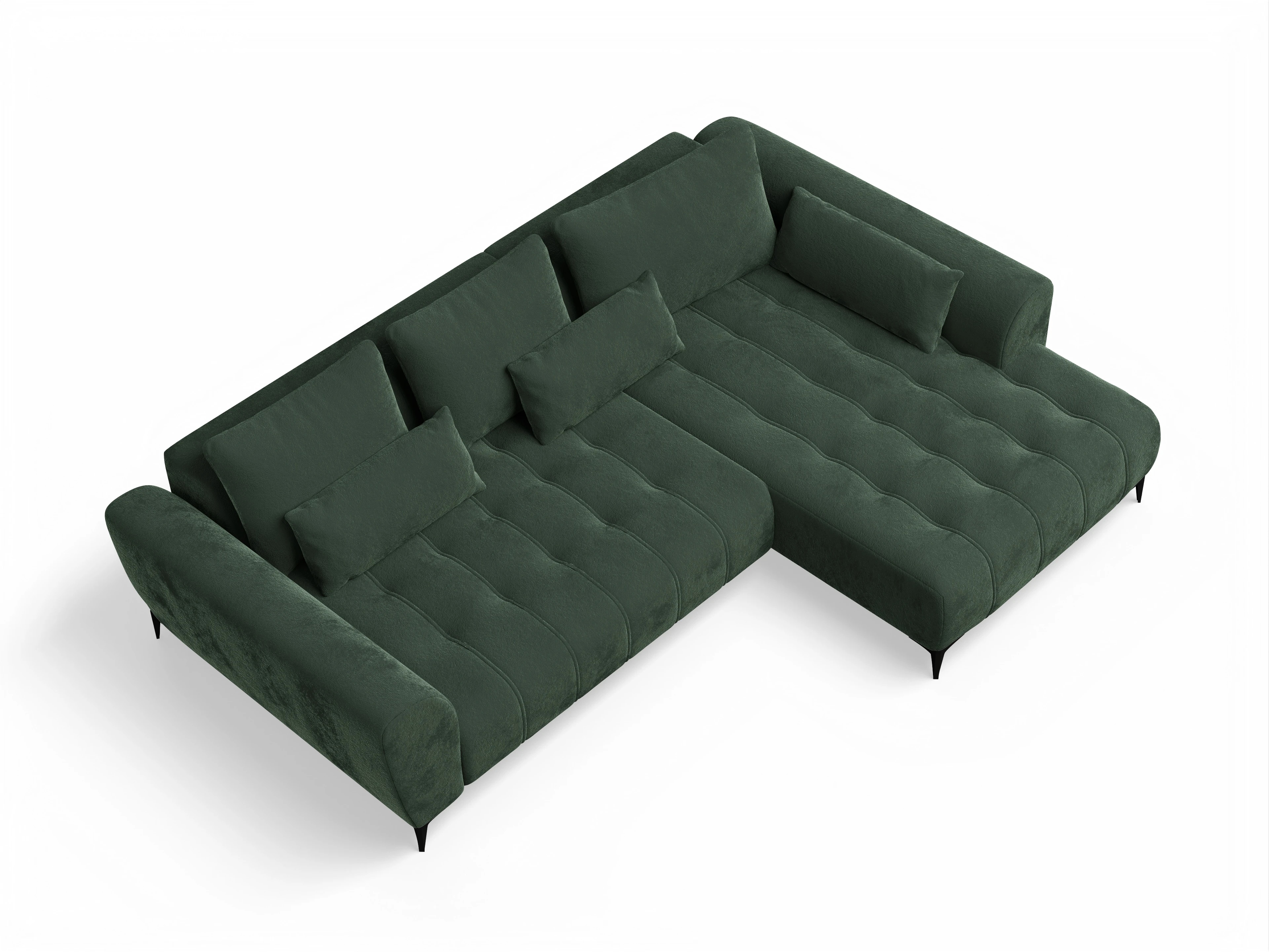 Granada OT Small R Ansicht des Produktes Granada-O Ecksofa rechts Abschluss offen in Stoff Grün