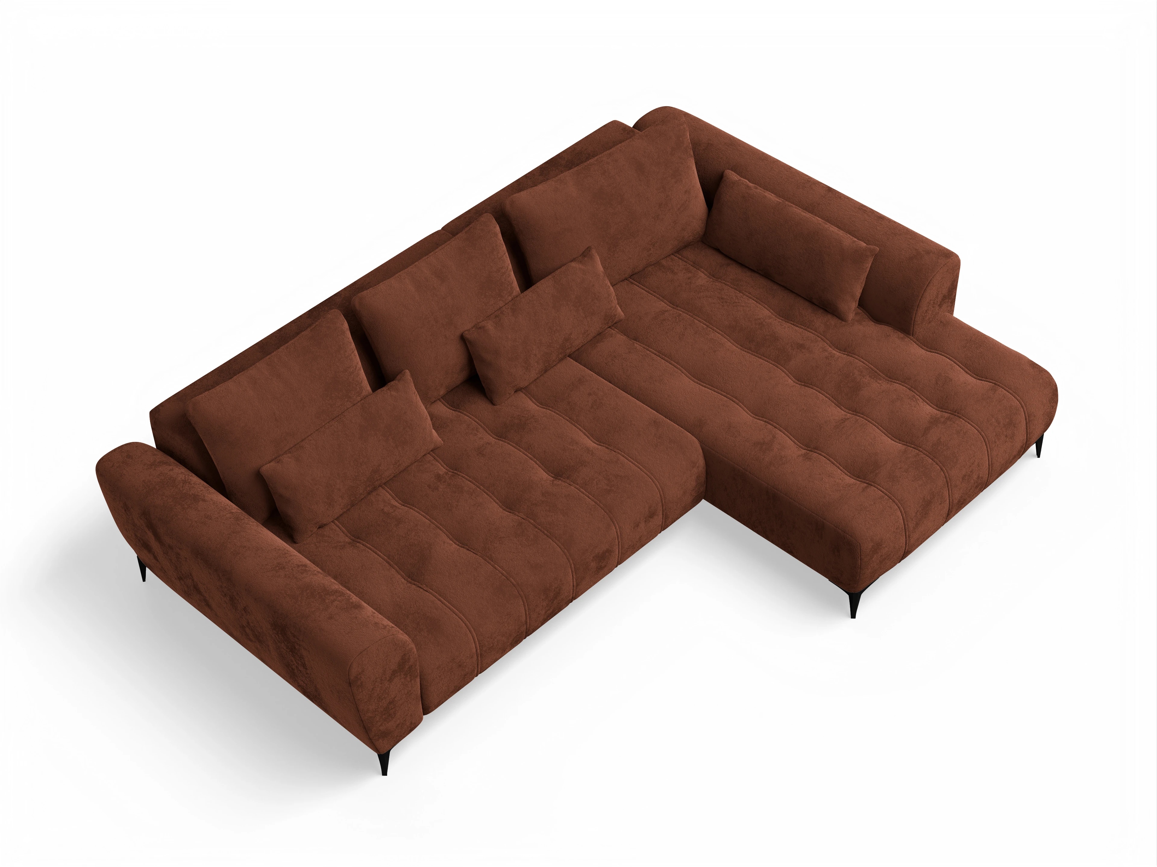 Granada OT Small R Ansicht des Produktes Granada-O Ecksofa rechts Abschluss offen in Stoff Orange
