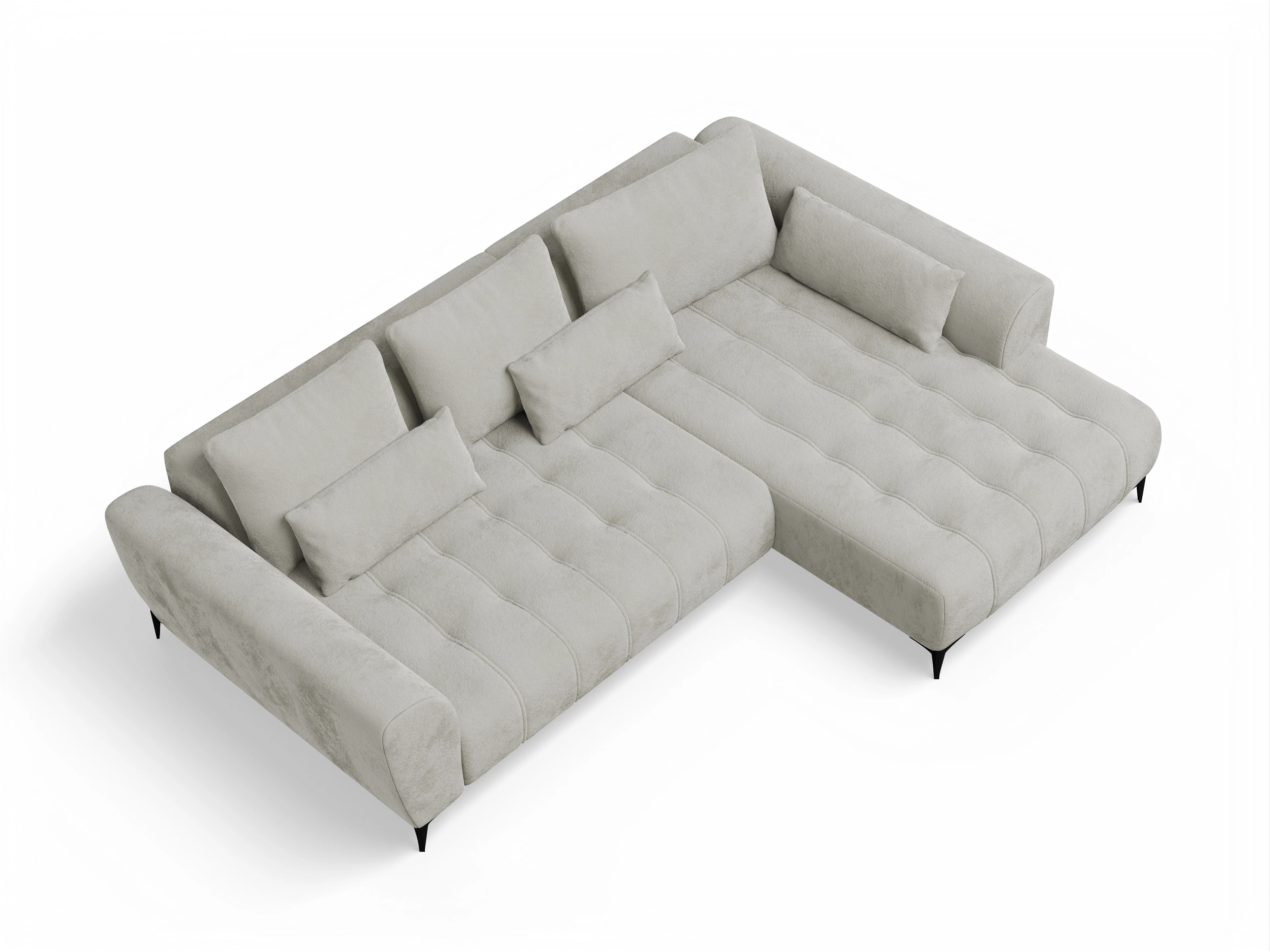 Ansicht des Produktes Granada-O Ecksofa rechts Abschluss offen in Stoff Beige