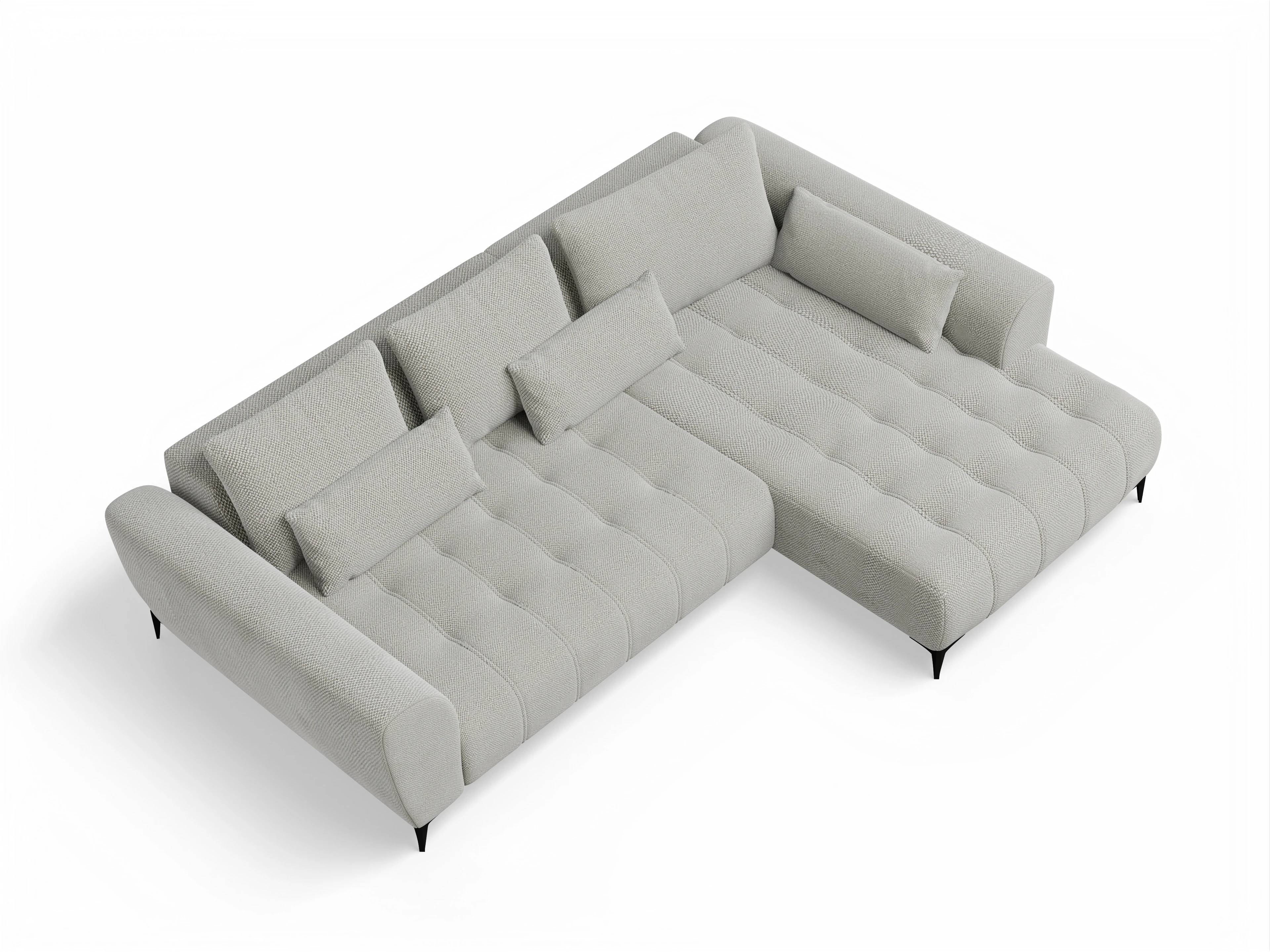 Granada OT Small R Ansicht des Produktes Granada-O Ecksofa rechts Abschluss offen in Stoff Beige