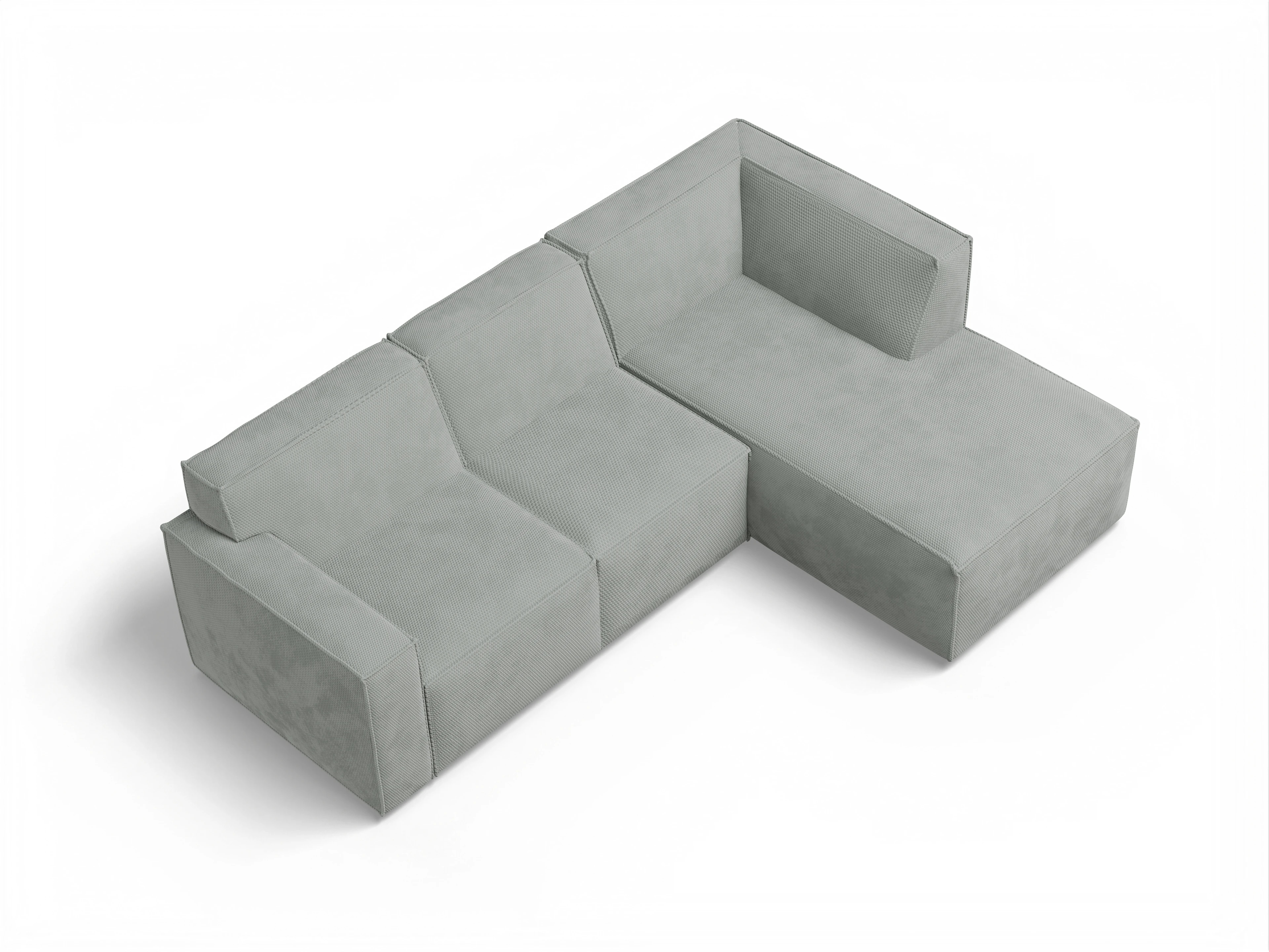 Ansicht des Produktes Esben Ecksofa rechts Abschluss offen in Stoff Grau