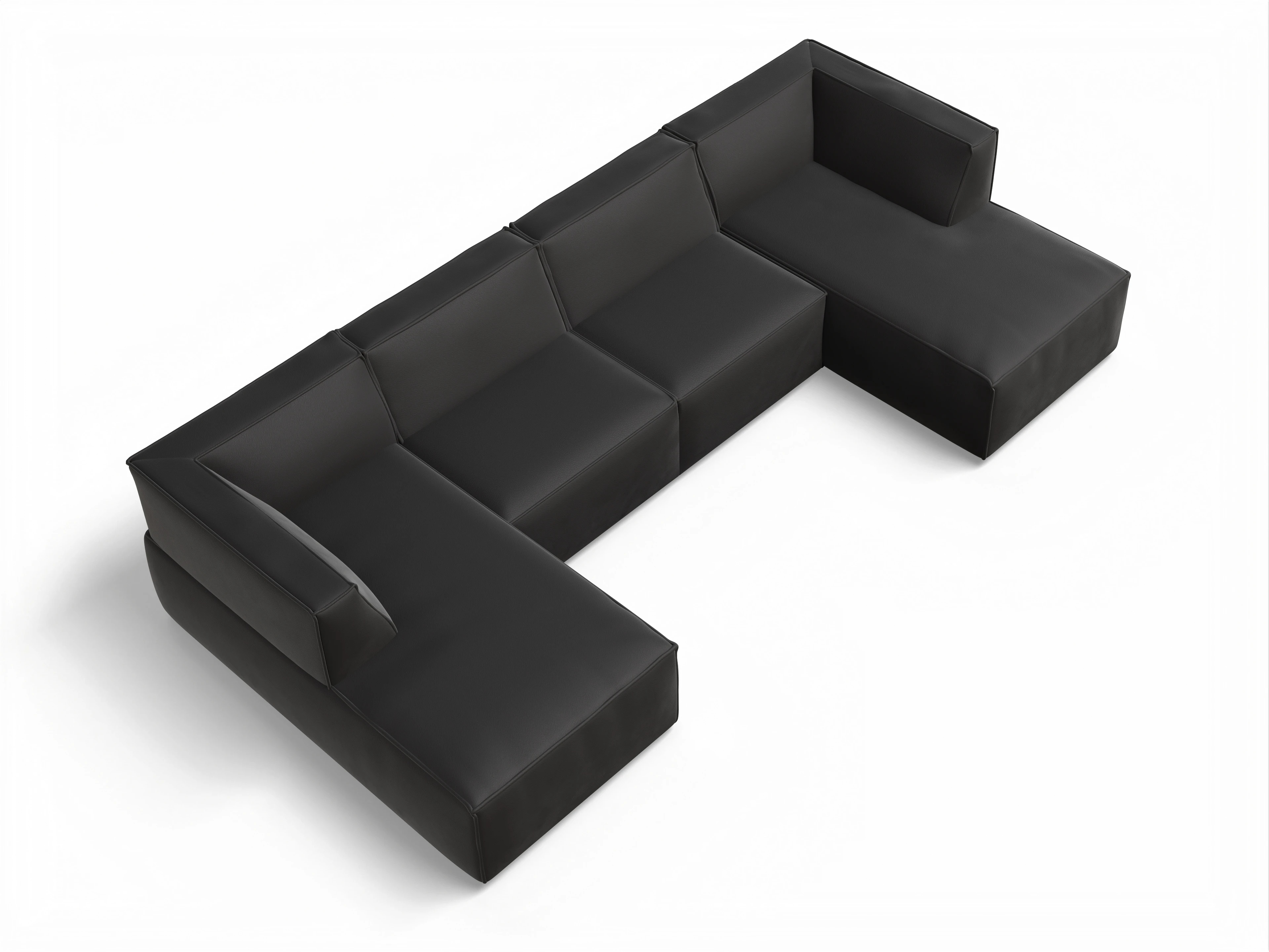 Ansicht des Produktes Esben Wohnlandschaft offen beidseitig in Stoff Braun