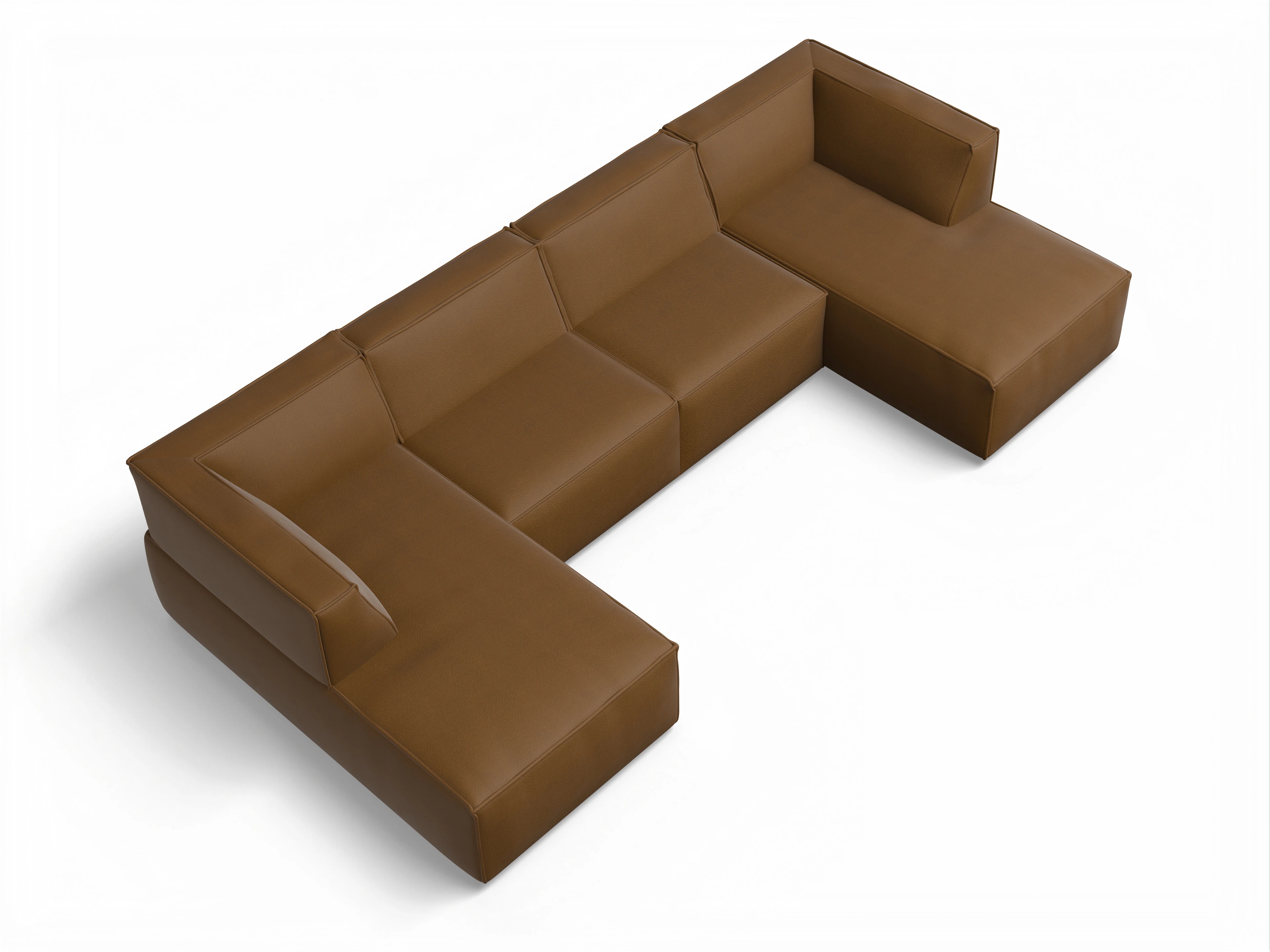 Ansicht des Produktes Esben Wohnlandschaft offen beidseitig in Stoff Braun