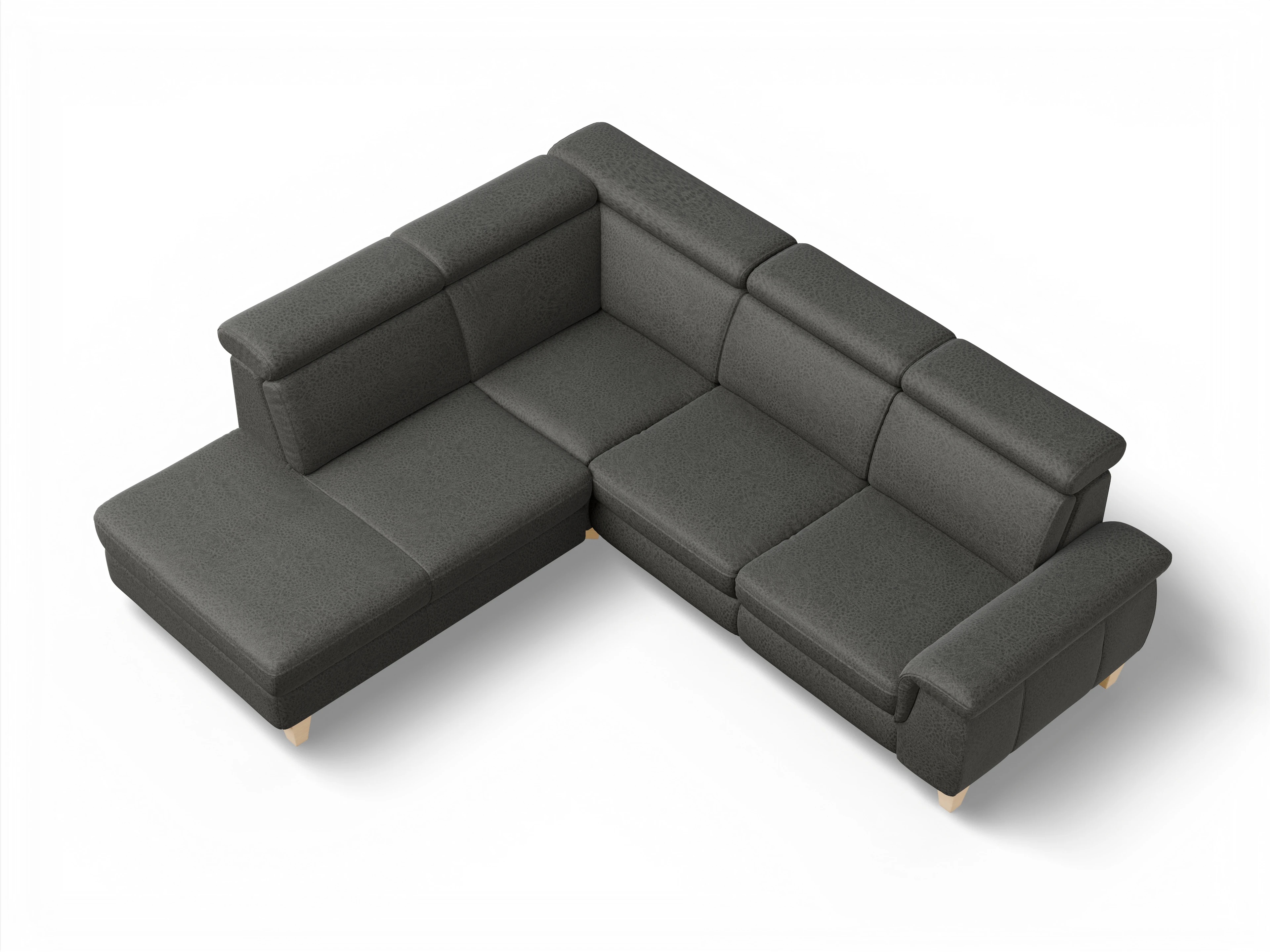 München 1AH WEkl Medium L Ansicht des Produktes München Ecksofa links mit Armlehne in Stoff Grau