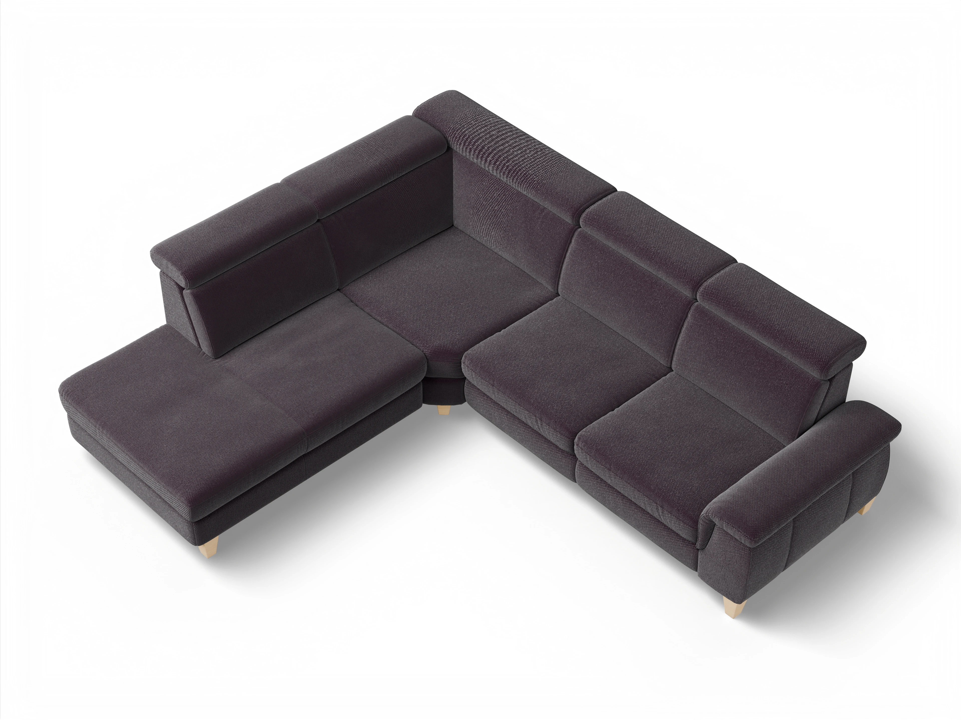 München 1Aho WE Small L Ansicht des Produktes München Ecksofa links Abschluss offen in Stoff Rot