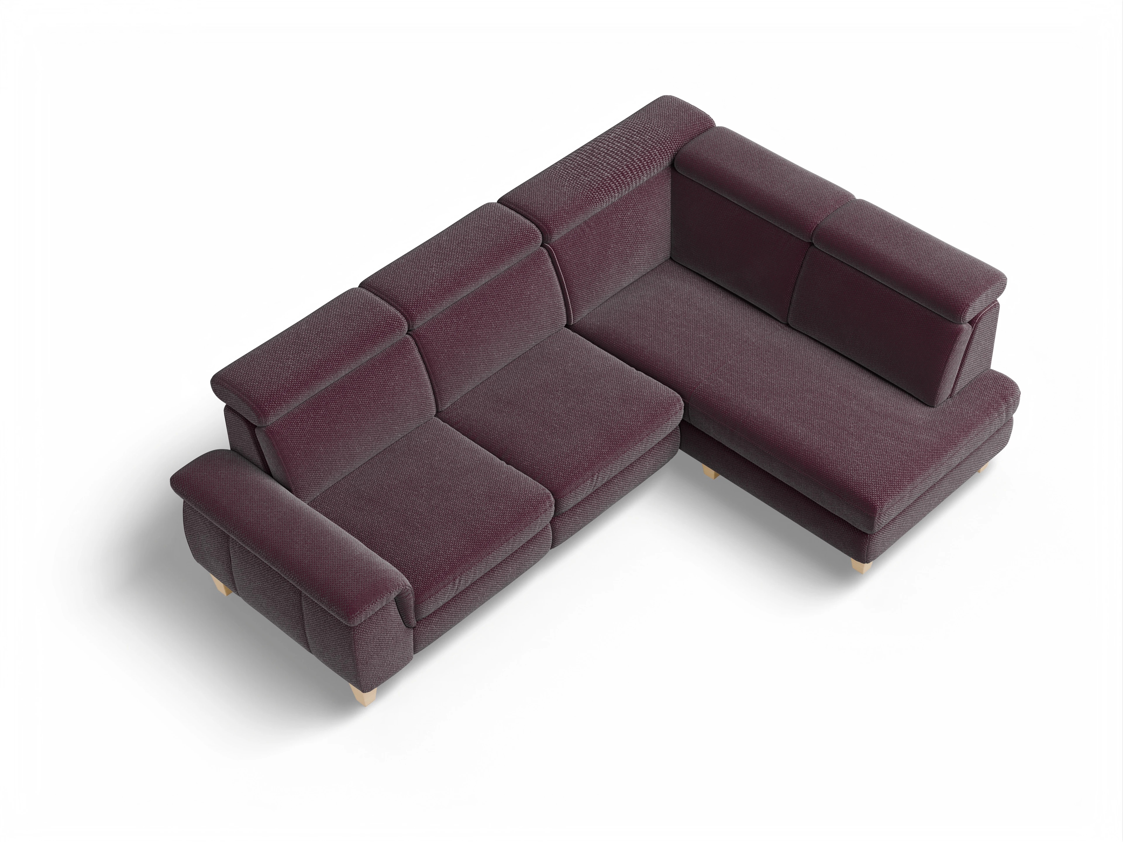 München KO Medium R Ansicht des Produktes München Ecksofa rechts Abschluss offen in Stoff Rot