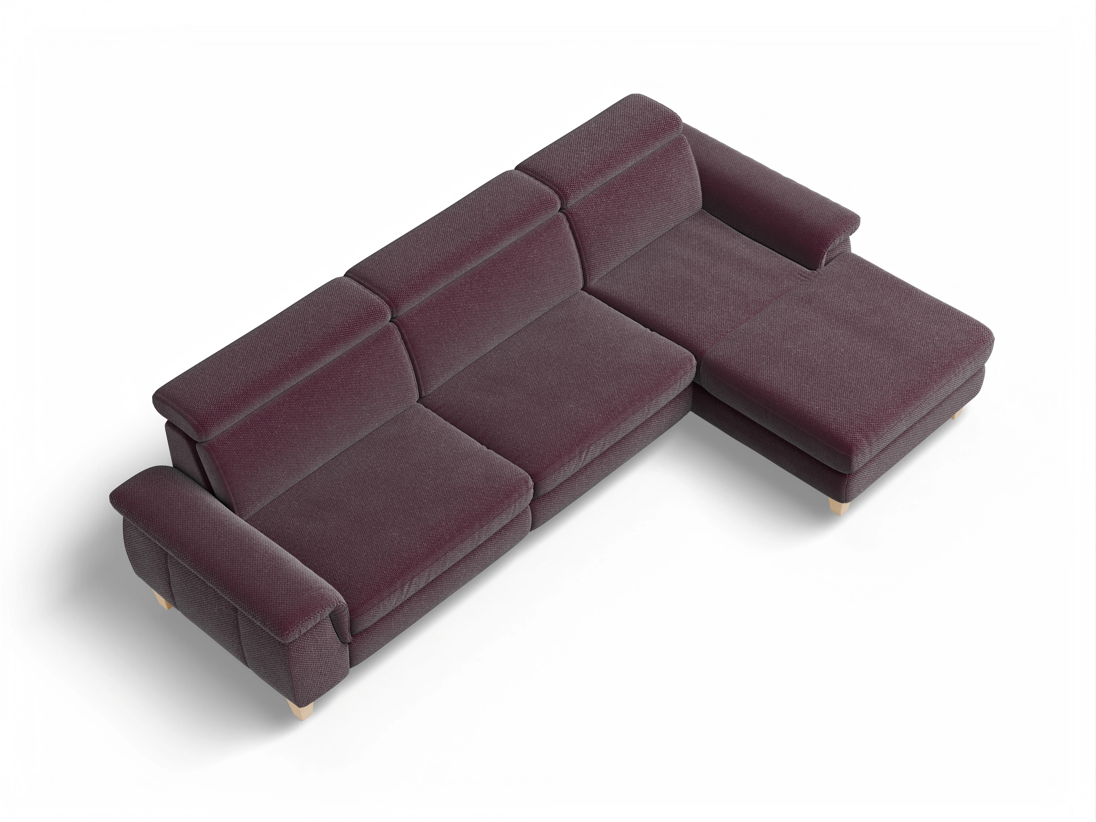 München LO Large R Ansicht des Produktes München Ecksofa rechts Abschluss offen in Stoff Rot