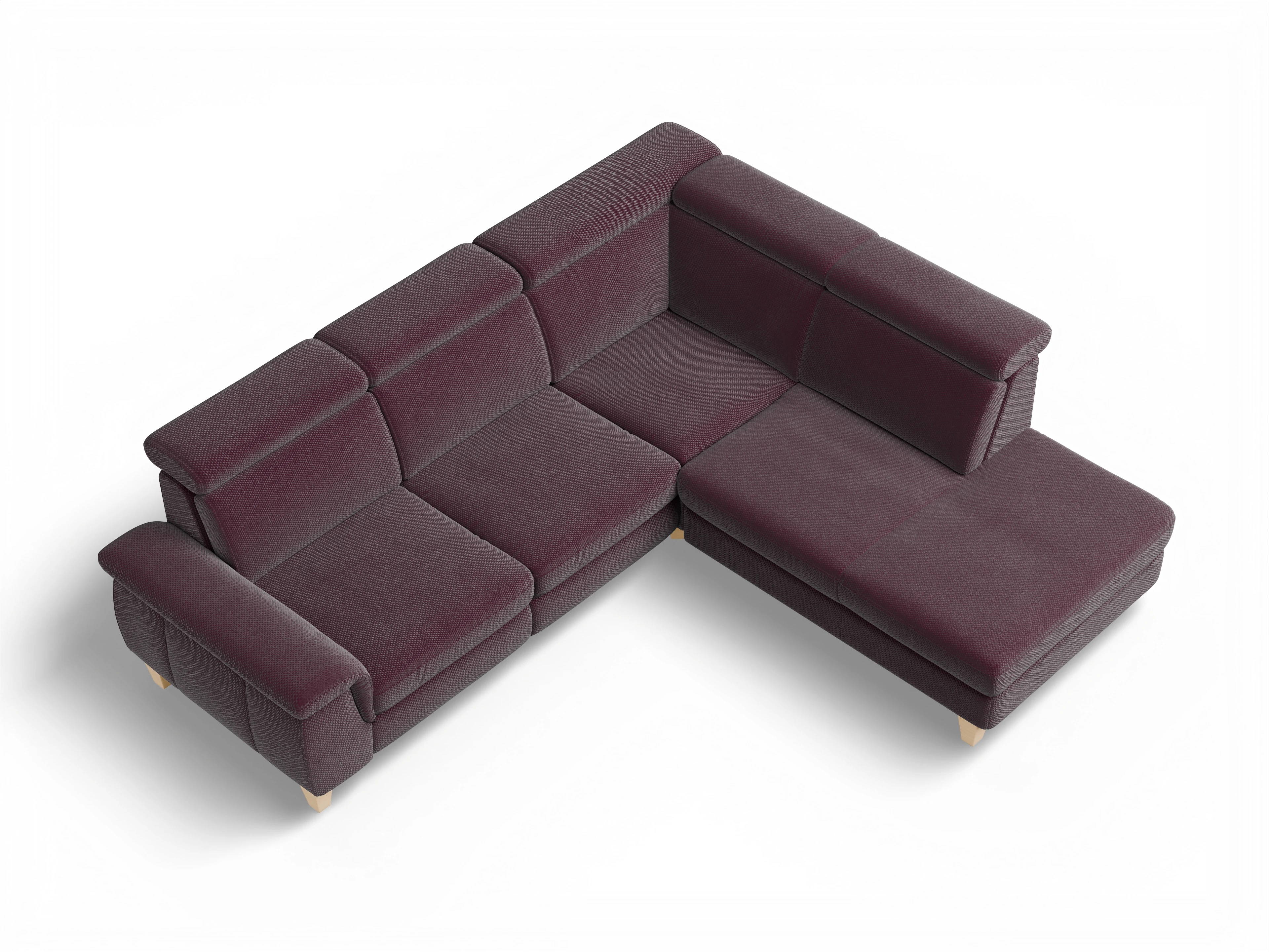 München 1AH WEkl Medium R Ansicht des Produktes München Ecksofa rechts Abschluss offen in Stoff Rot